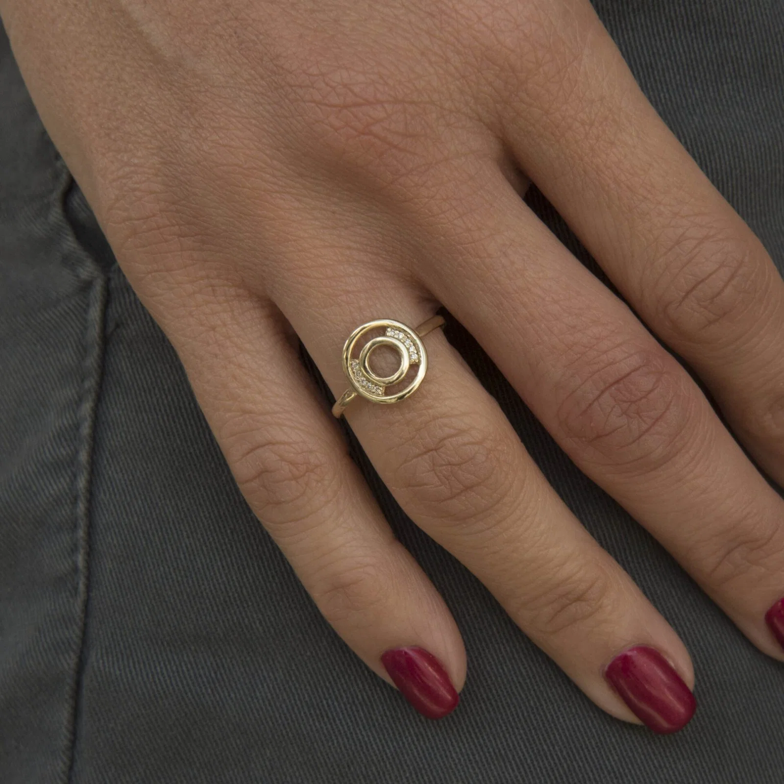 Diamond Double Circle Ring — additional product image 2 from AntEva Crafts