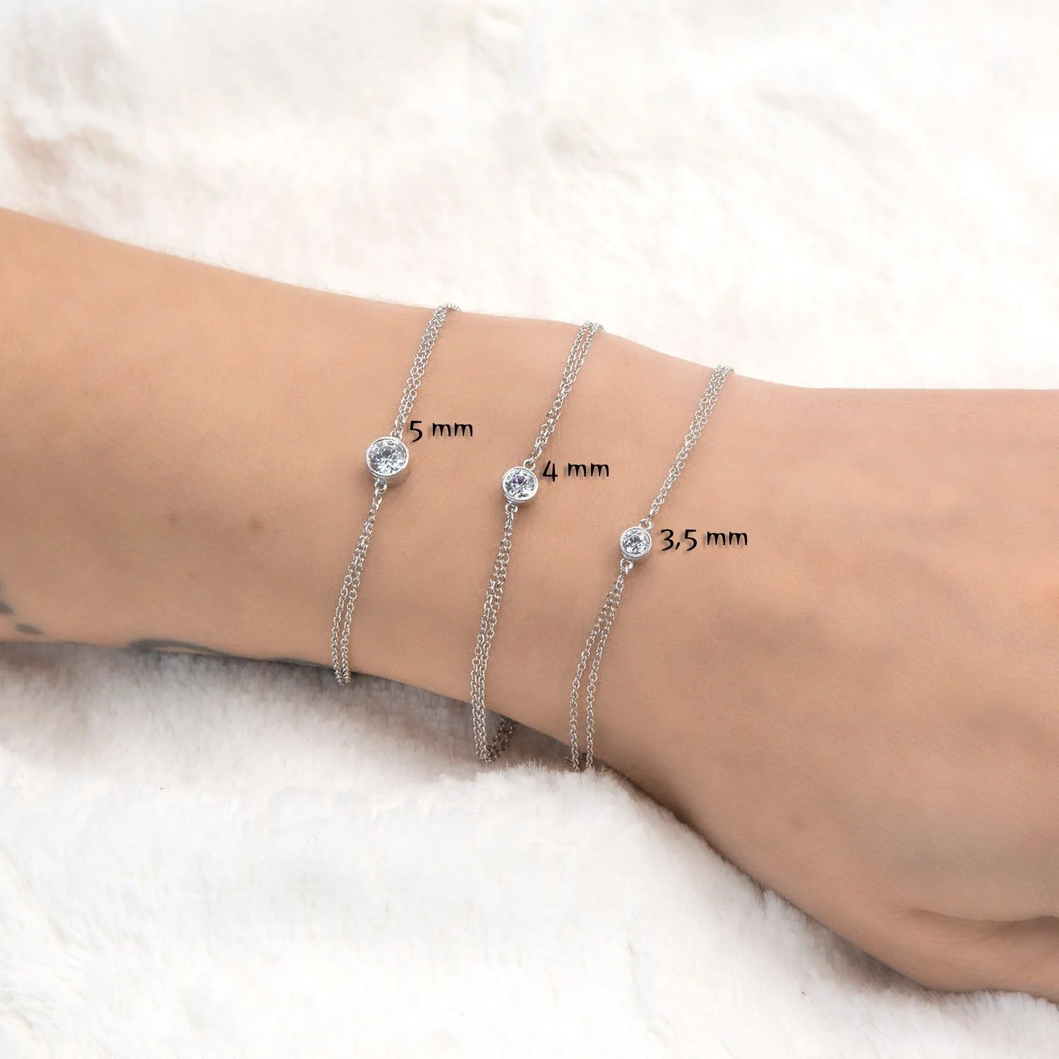 Diamond Solitaire Chain Bracelet — additional product image 10 from AntEva Crafts