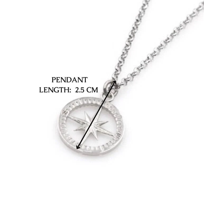 Silver Compass Necklace — additional product image 9 from AntEva Crafts