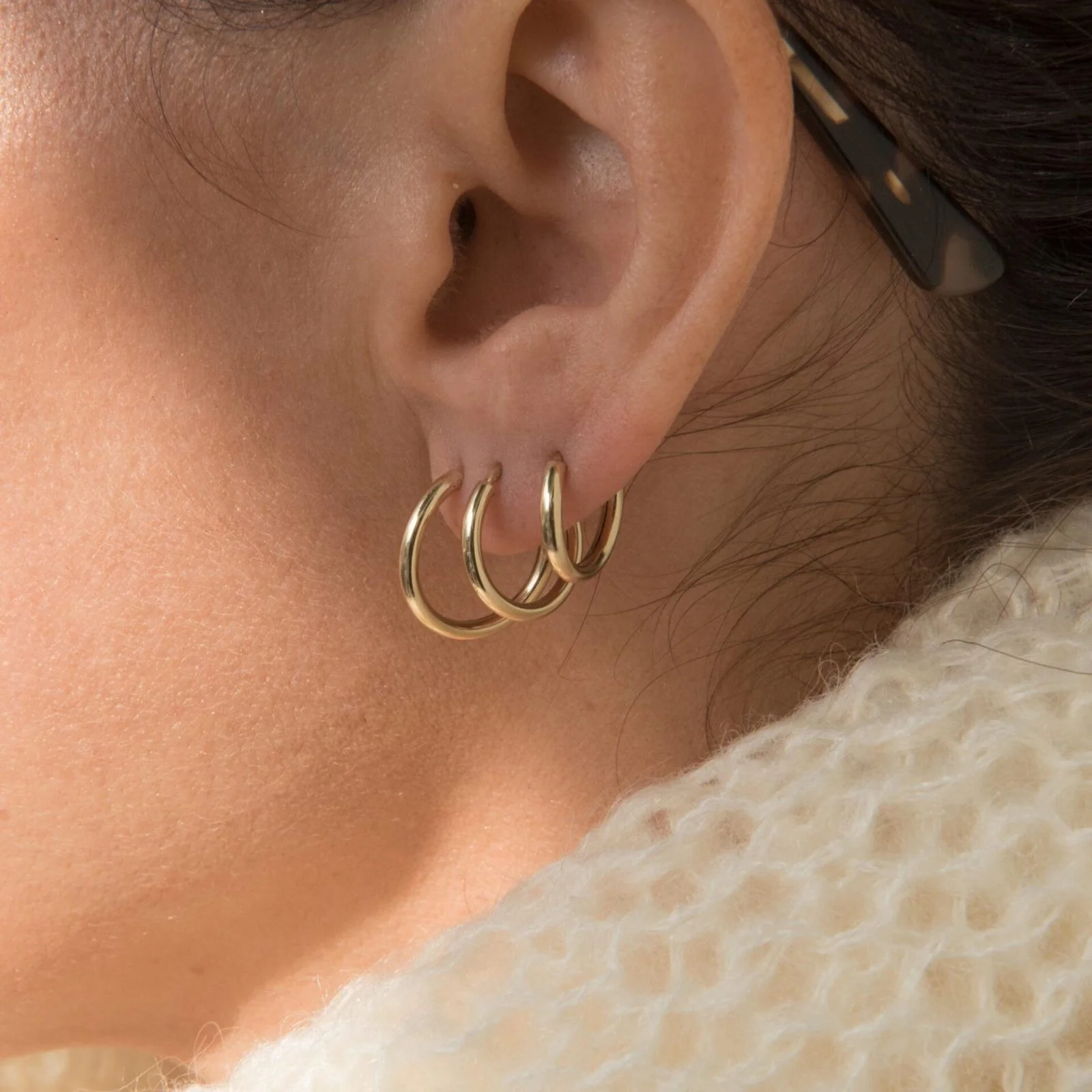 Mini Hoop Earrings — additional product image 2 from AntEva Crafts
