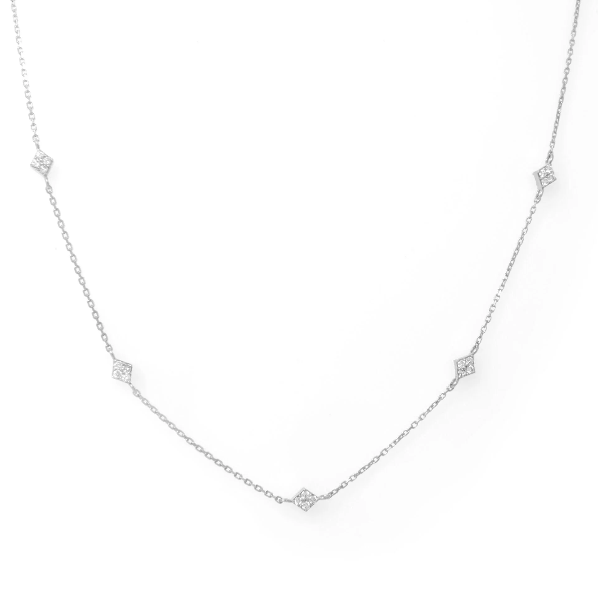 Diamond Station Necklace with 5 Marquise Design Charms — additional product image 5 from AntEva Crafts