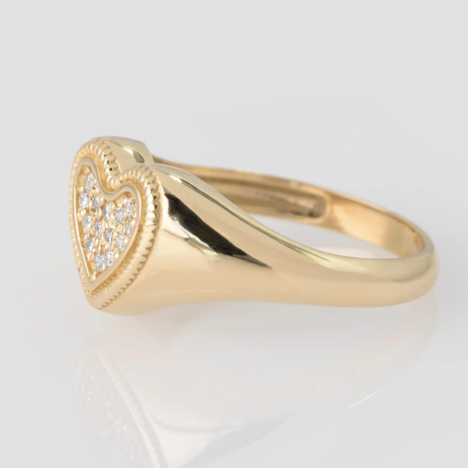 Diamond Heart Signet Ring — additional product image 5 from AntEva Crafts