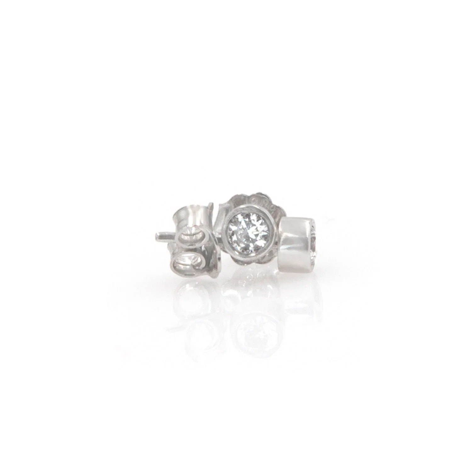 Circle Bezel Stud Earrings — additional product image 4 from AntEva Crafts