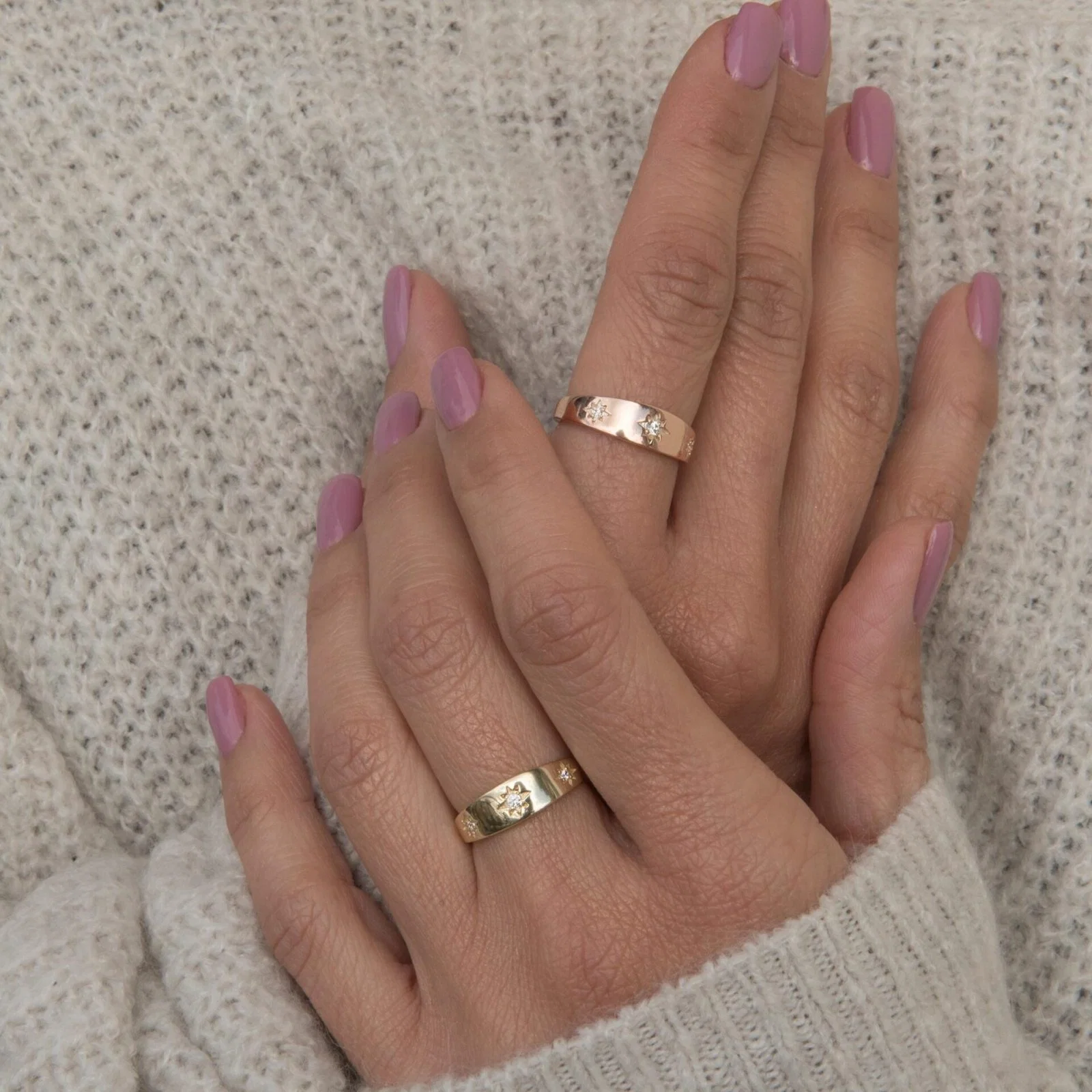 Diamond North Star Ring with 3 Diamonds — additional product image 7 from AntEva Crafts