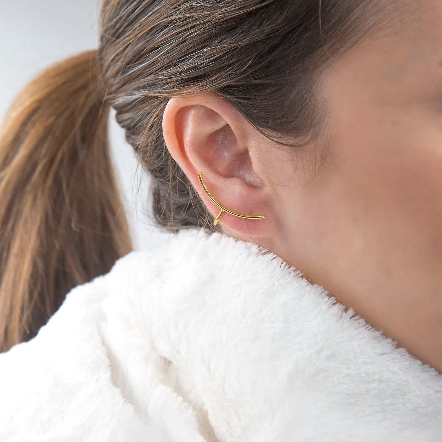 Silver Bar Cuff Earrings — additional product image 4 from AntEva Crafts