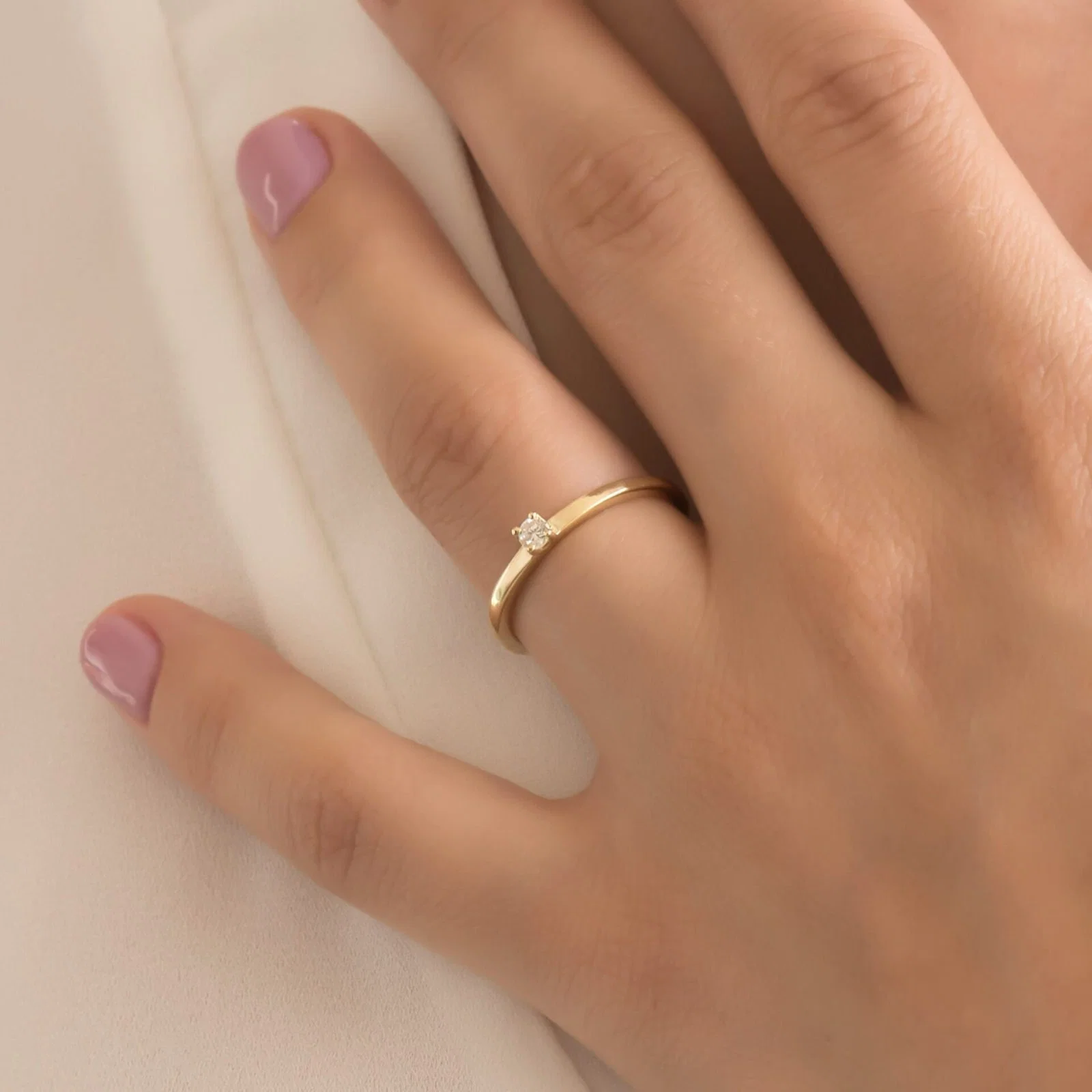 Diamond Solitaire Ring 14k — additional product image 2 from AntEva Crafts