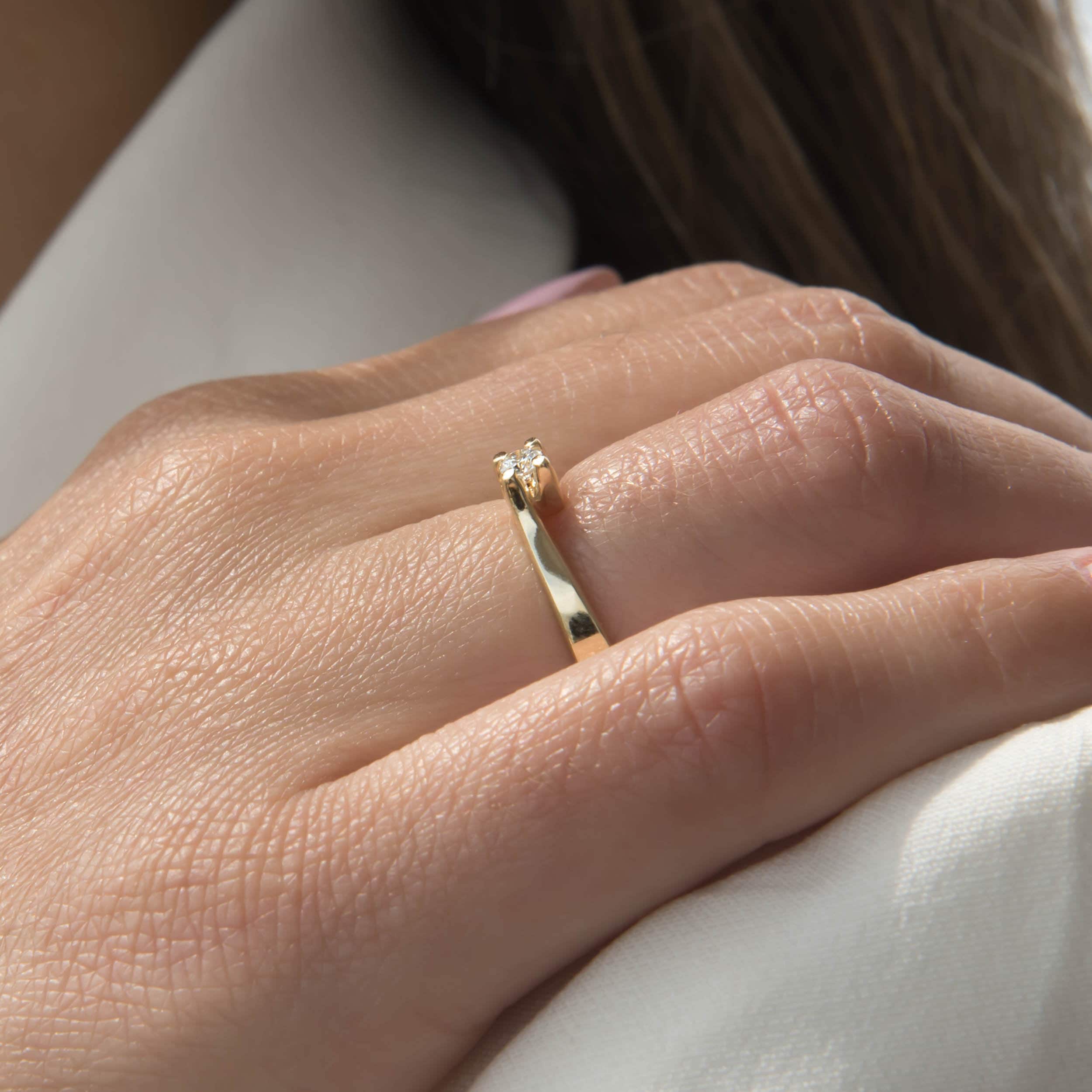 14k Diamond Solitaire Ring — additional product image 7 from AntEva Crafts