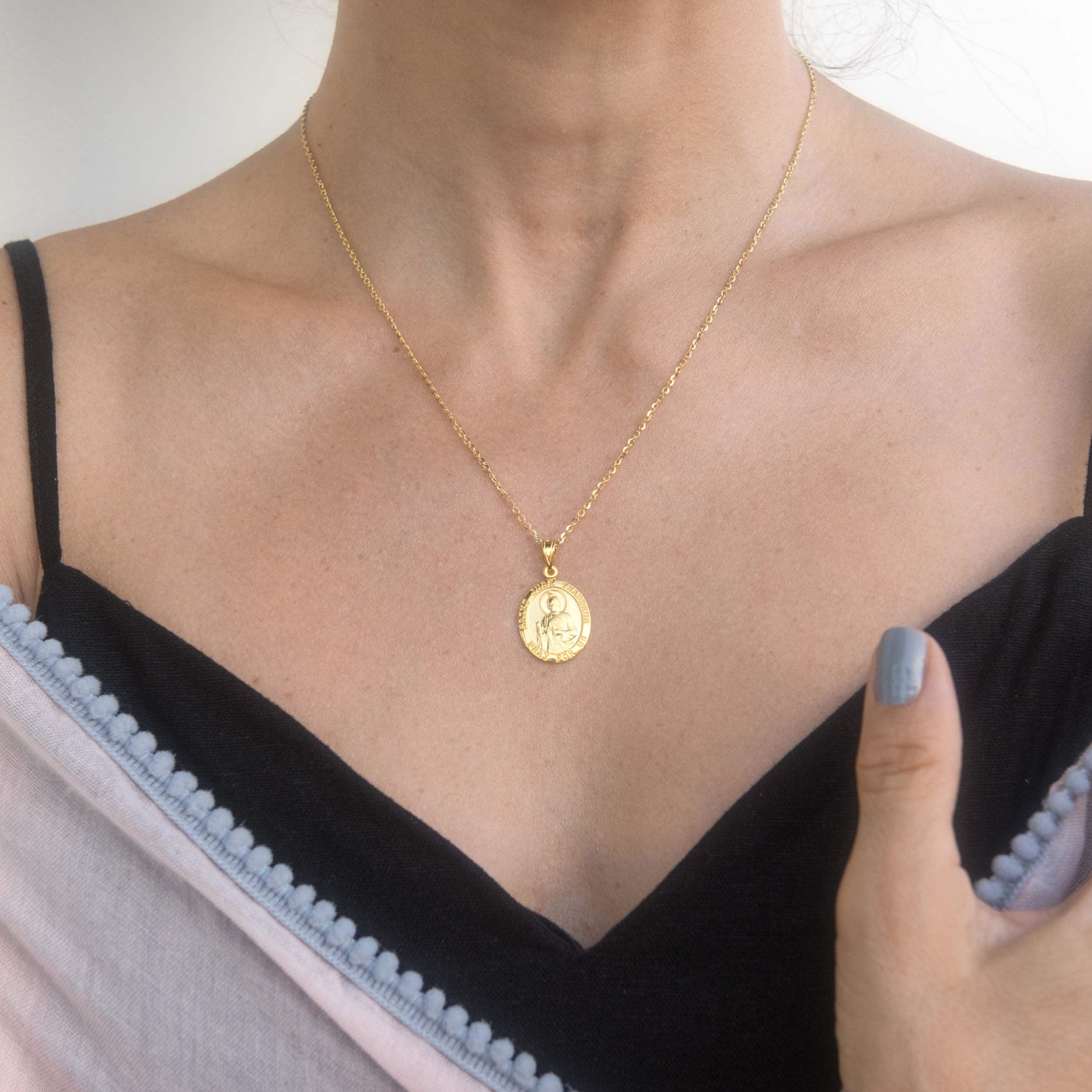S.Christopher Oval Pendant Necklace — additional product image 5 from AntEva Crafts