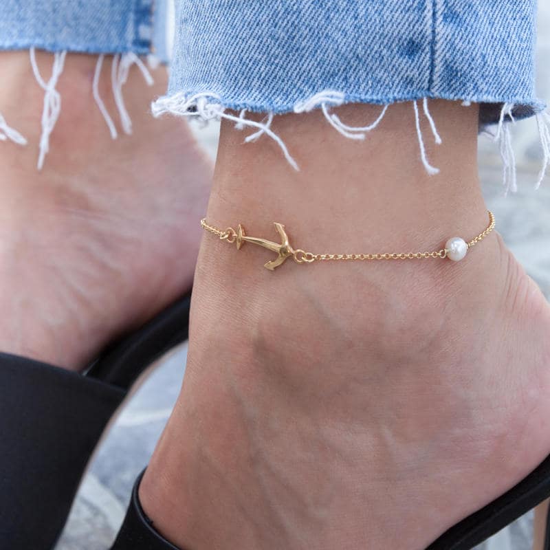 Silver Anchor Anklet — additional product image 4 from AntEva Crafts