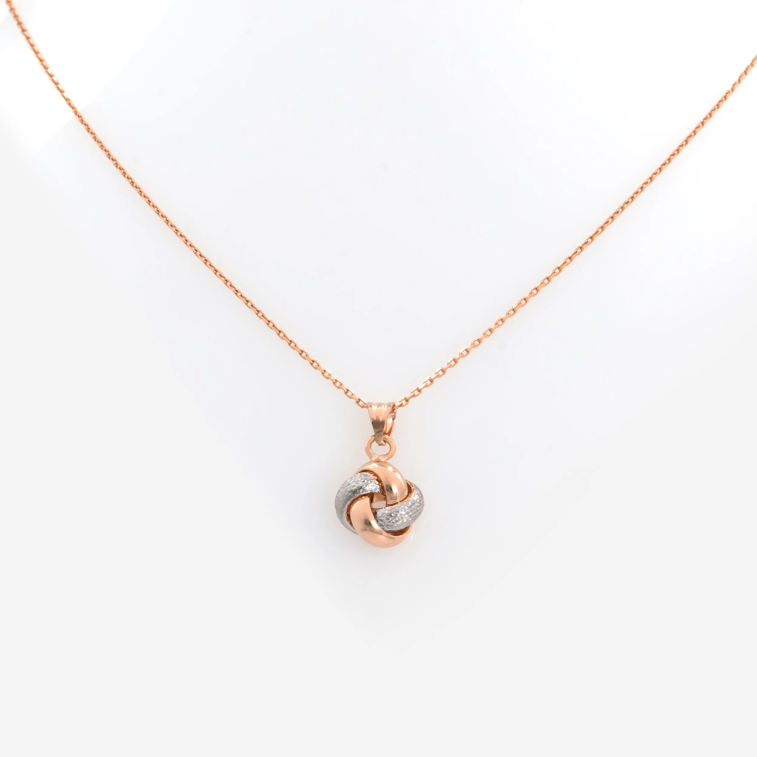 Two-Τone Knot Necklace — additional product image 6 from AntEva Crafts