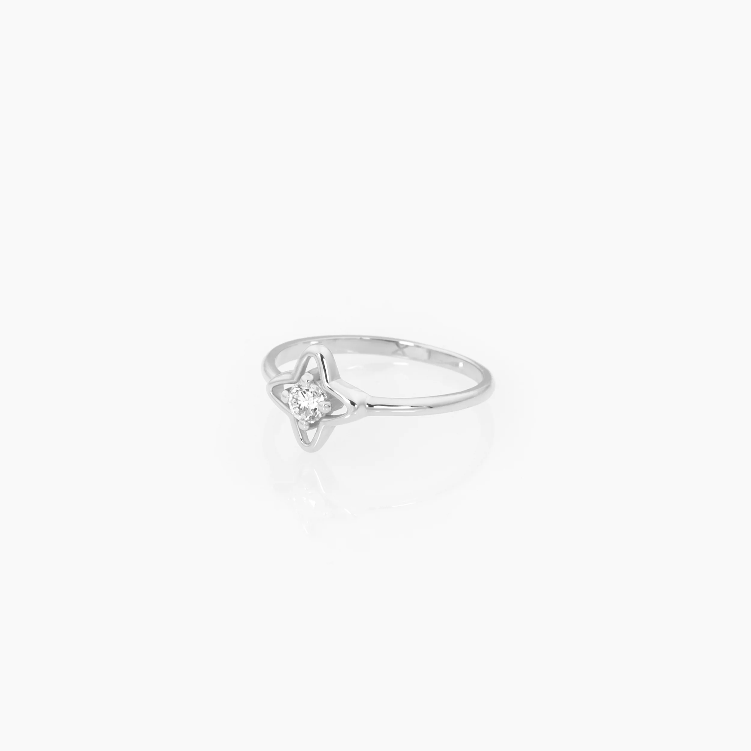 14K Gold Petal Clover Diamond Ring – Lab-Grown Diamond Floral Ring — additional product image 4 from AntEva Crafts