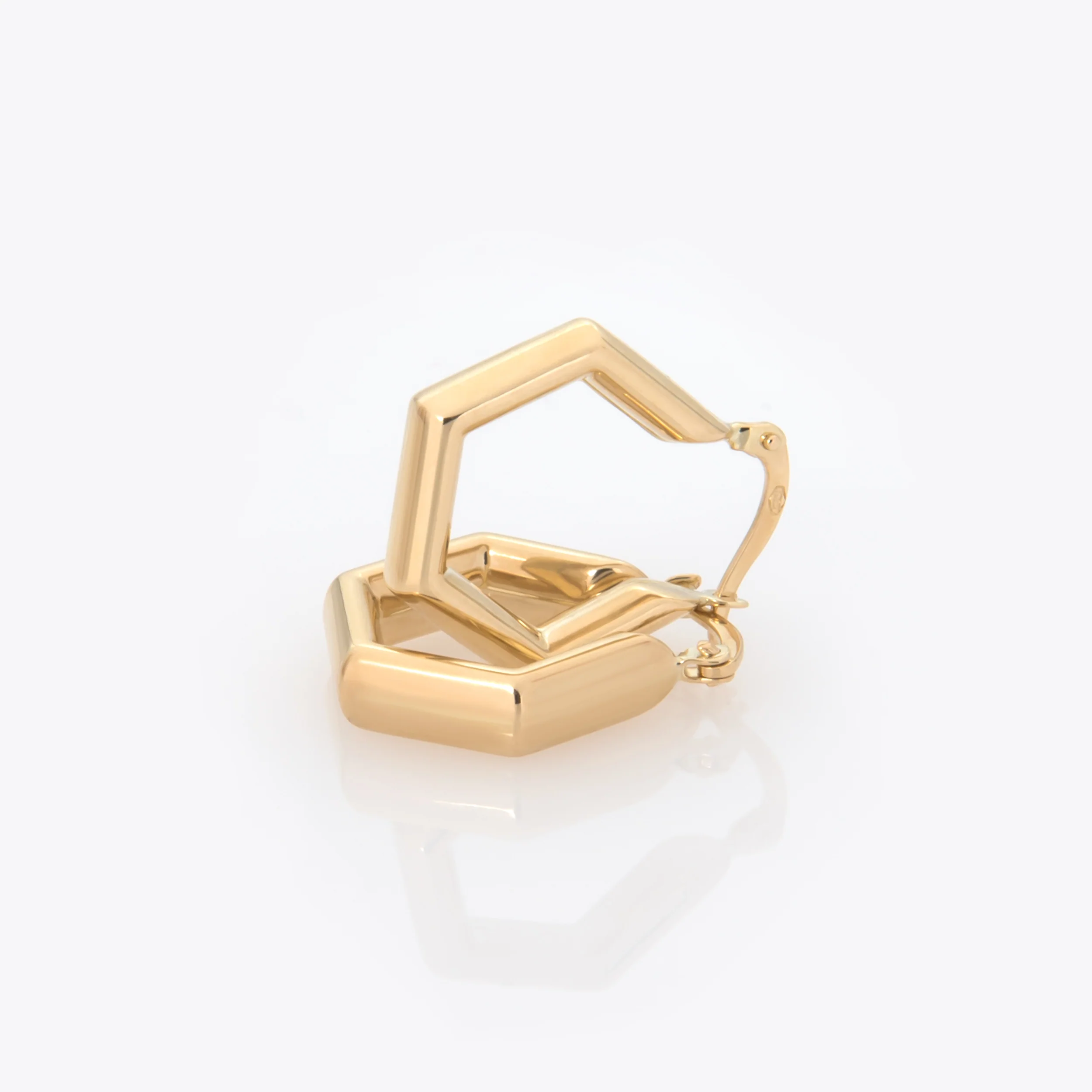 Hexagon Geometry Hoop Earrings — additional product image 5 from AntEva Crafts