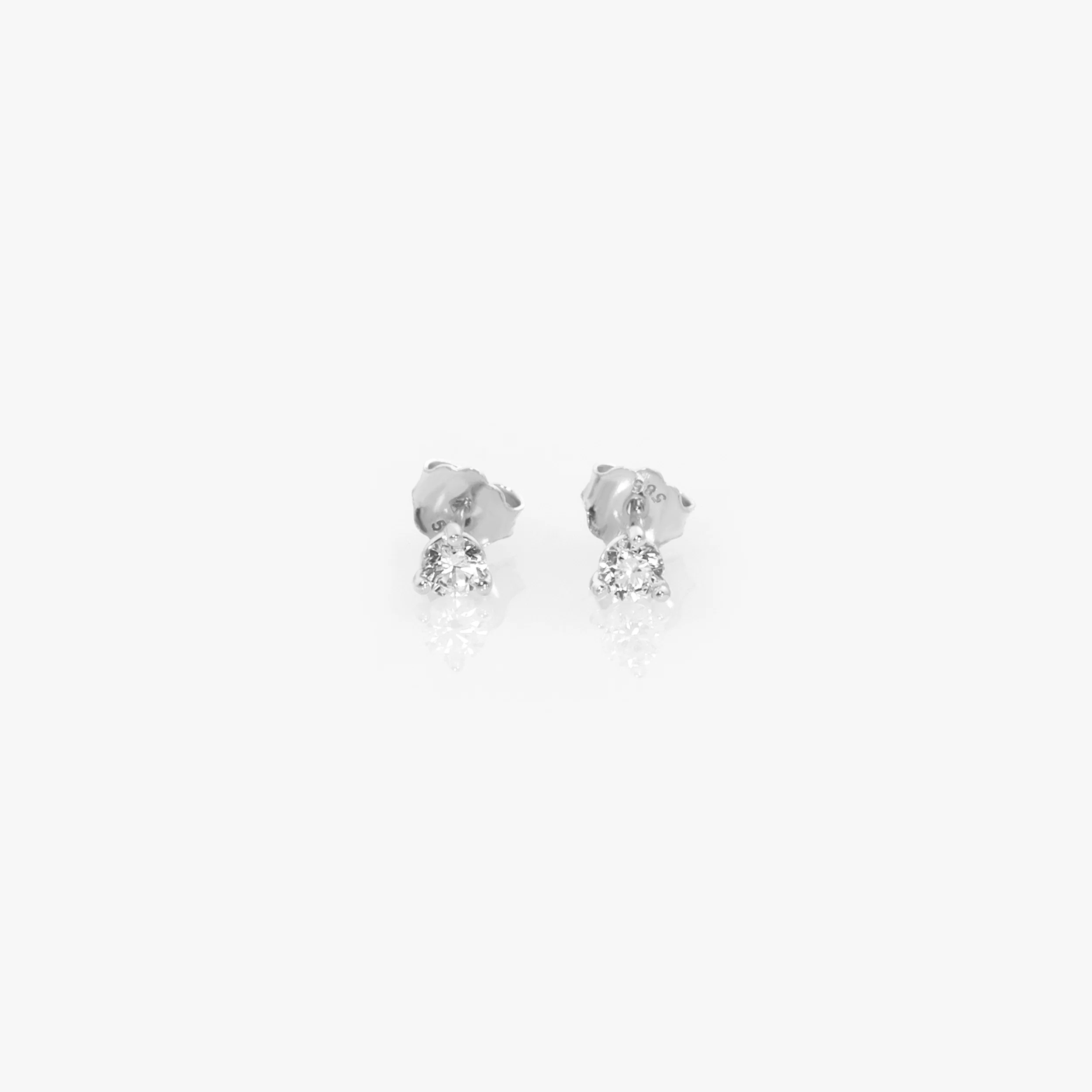 14K Solid Gold Round Stud Earrings – Lab-Grown Diamond or CZ Studs — additional product image 7 from AntEva Crafts