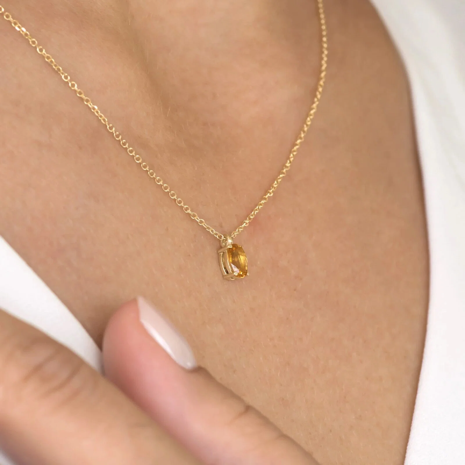 Oval Birthstone Necklace — additional product image 2 from AntEva Crafts
