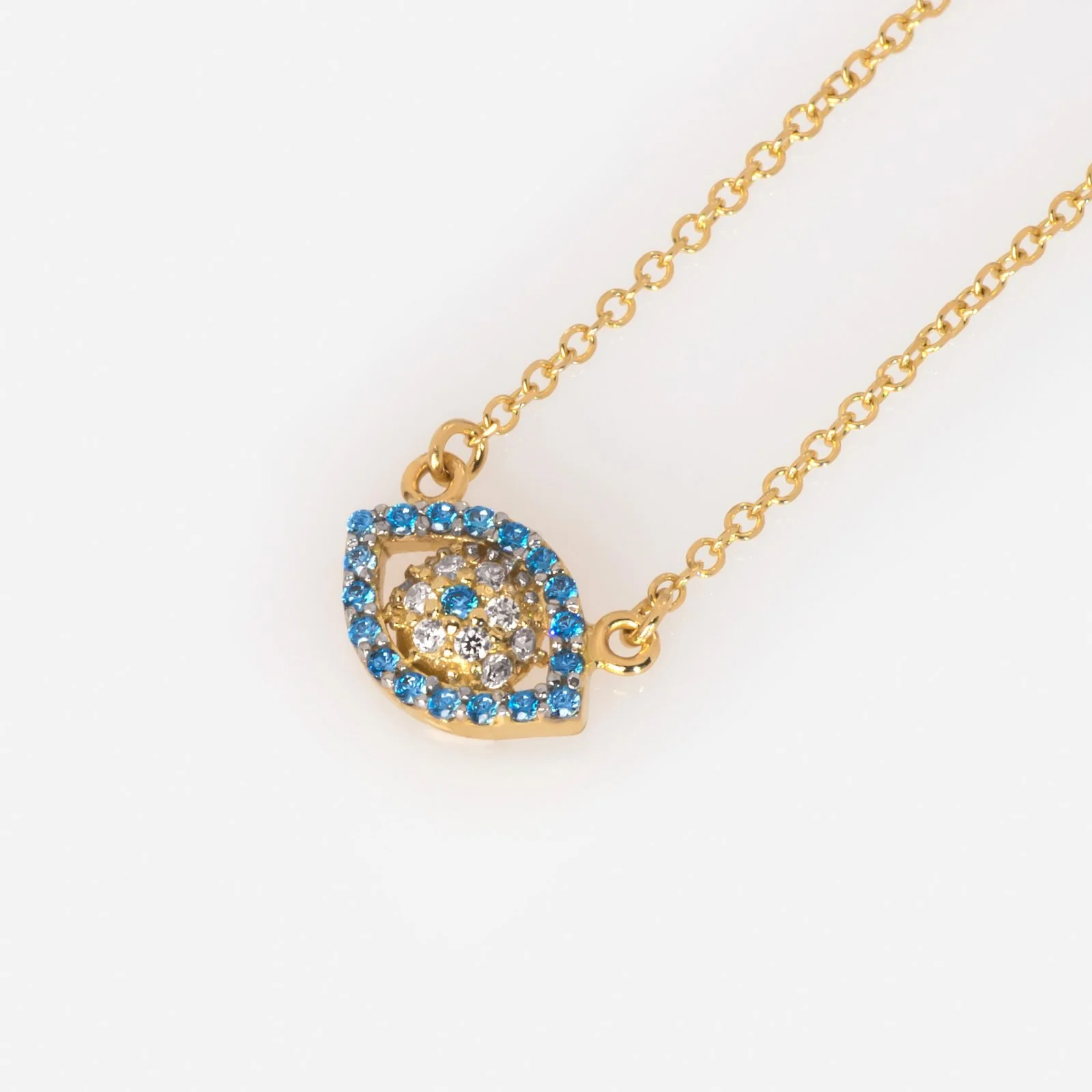 Evil Eye Blue Stone Necklace — additional product image 3 from AntEva Crafts