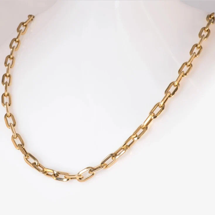 Oval Link Elongated Gold Necklace — additional product image 3 from AntEva Crafts