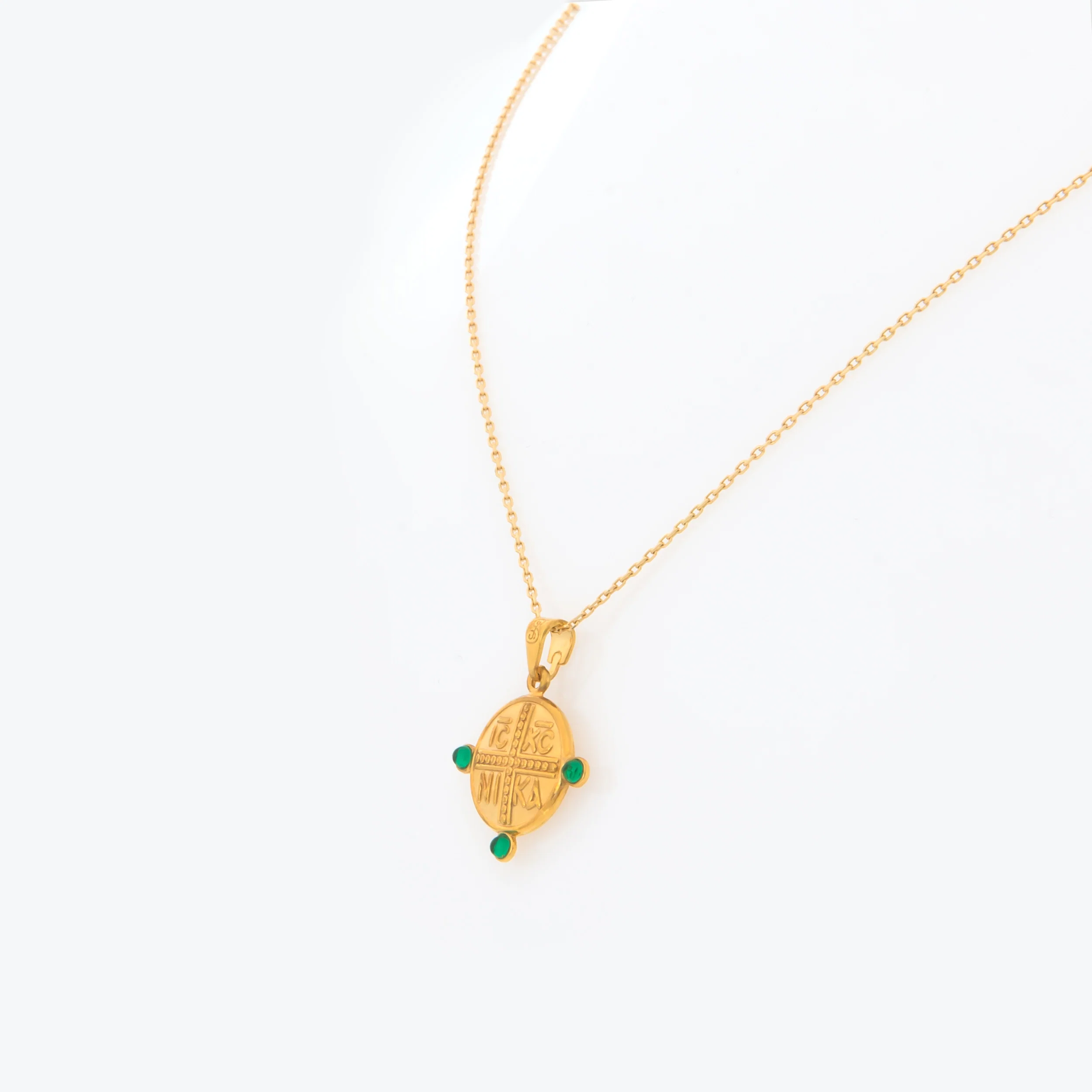 Christian Coin Double Sided Necklace with 3 colored CZ — additional product image 3 from AntEva Crafts