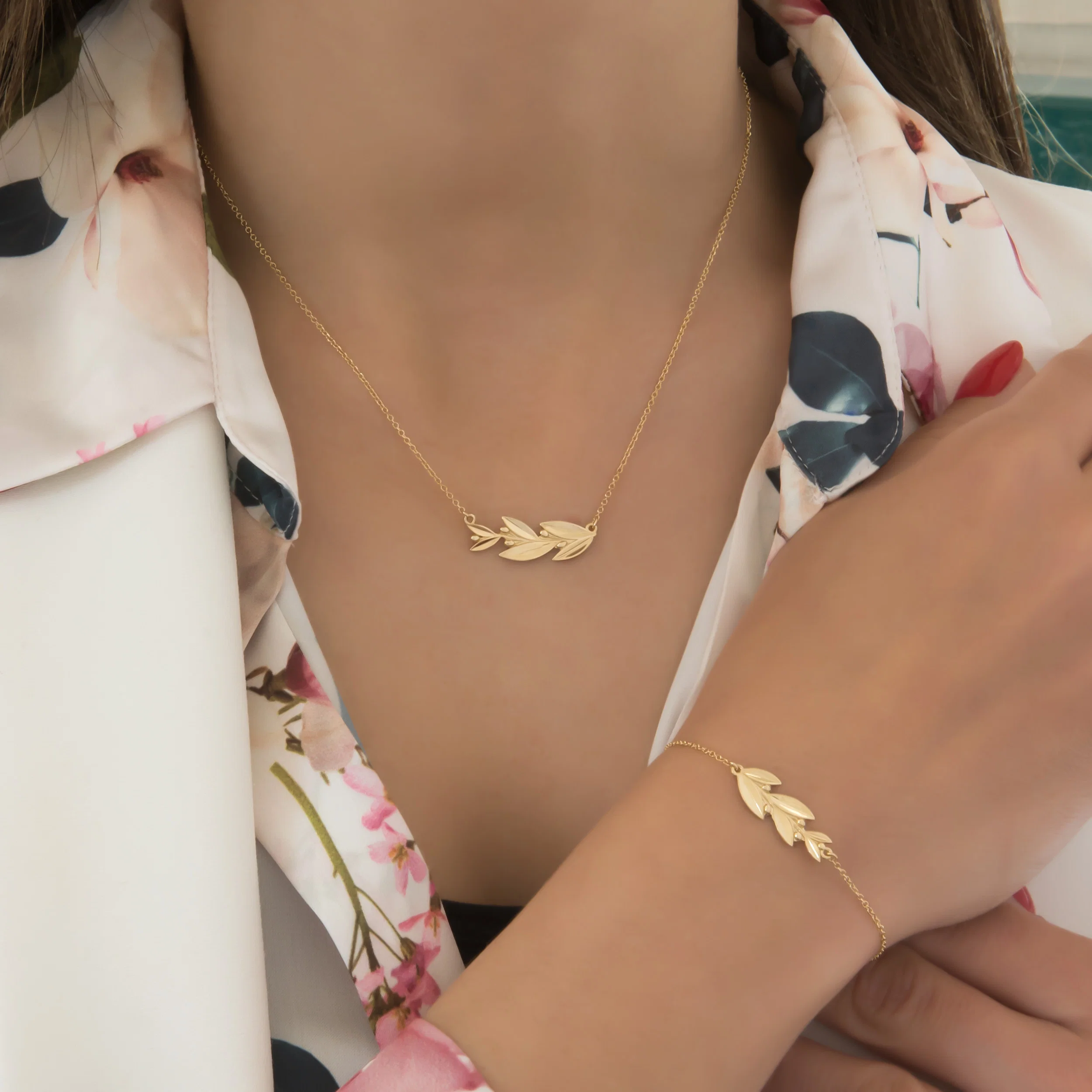 Gold Olive Branch Bracelet — additional product image 3 from AntEva Crafts
