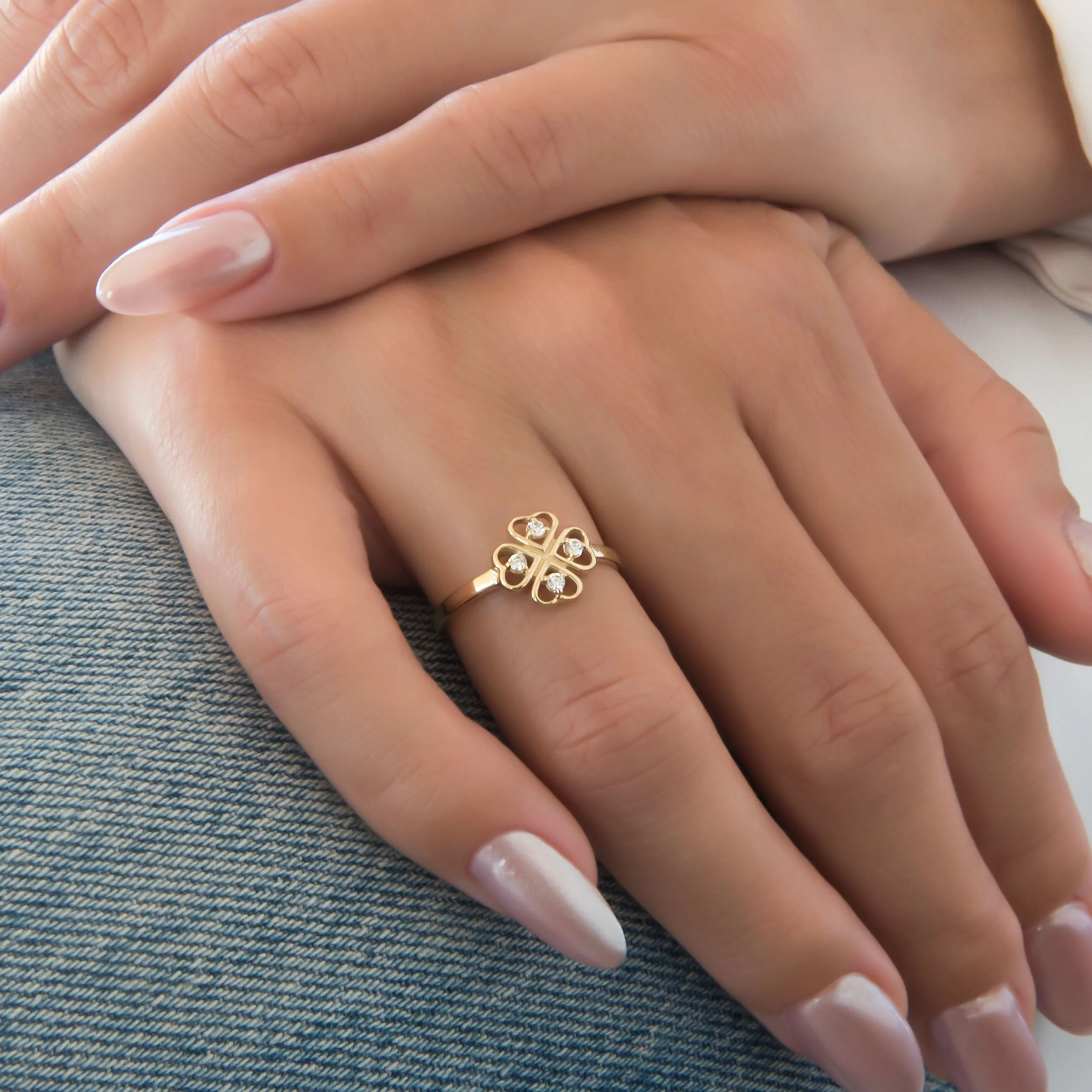 Four Leaf Clover Gemstone Ring — additional product image 6 from AntEva Crafts