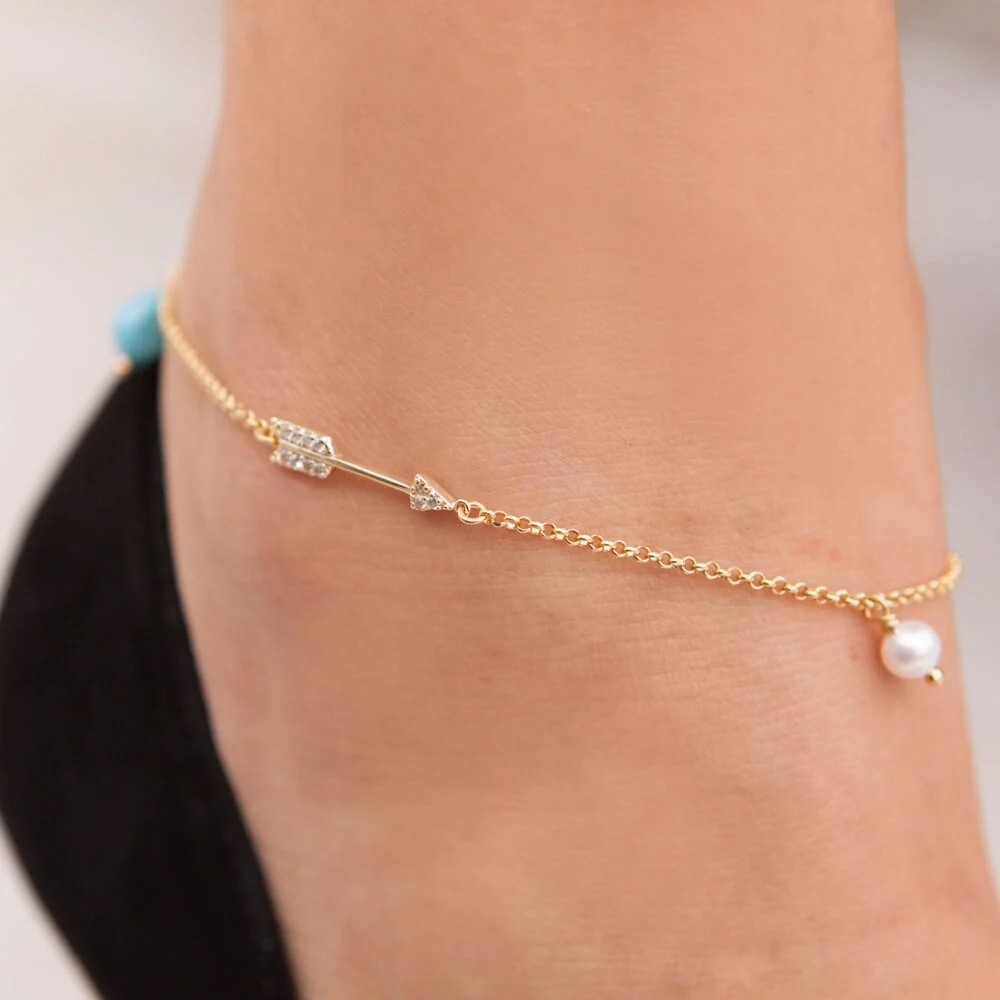 Sterling Silver Arrow Anklet — additional product image 3 from AntEva Crafts