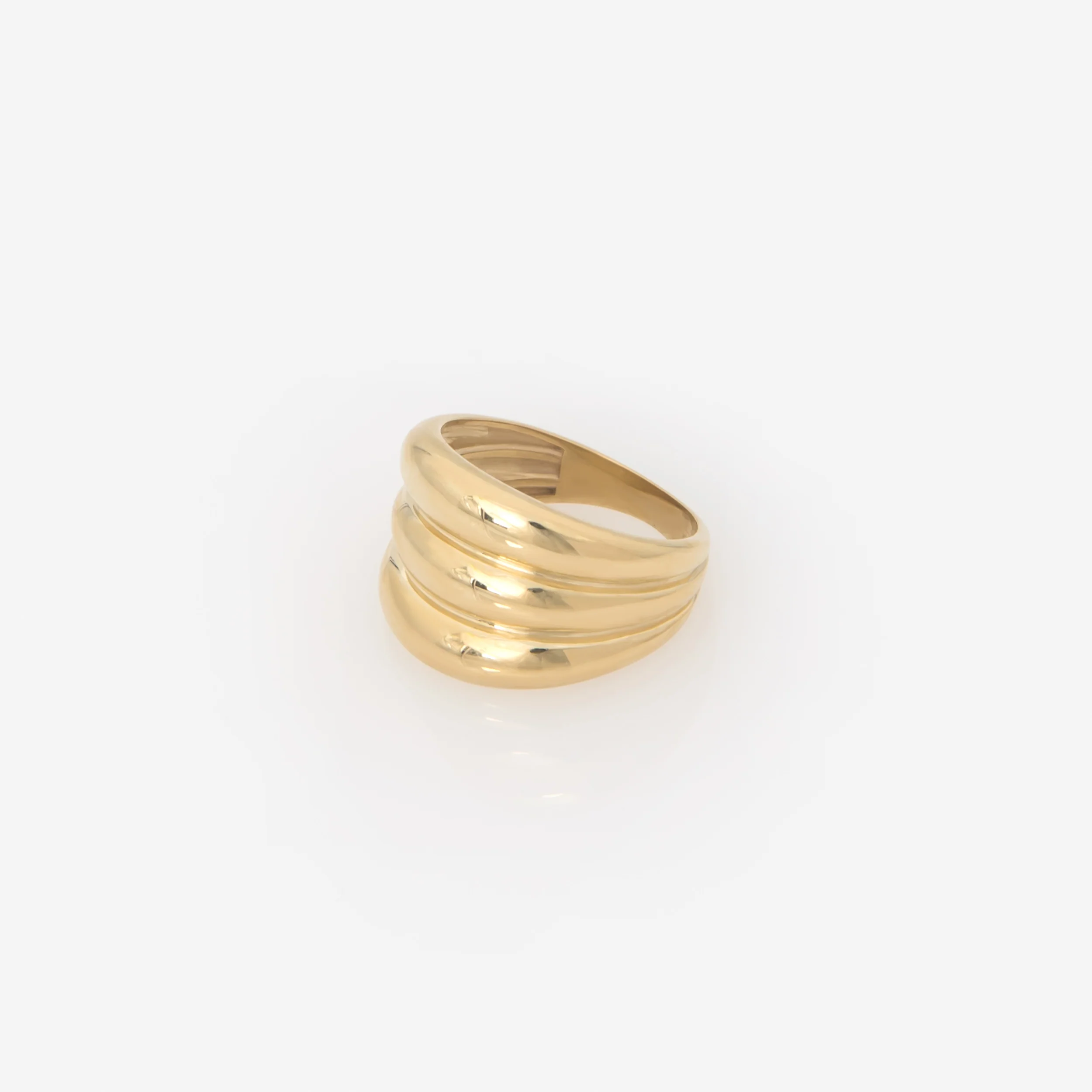 Big Triple Dome 14k Gold Vermeil Ring — additional product image 2 from AntEva Crafts