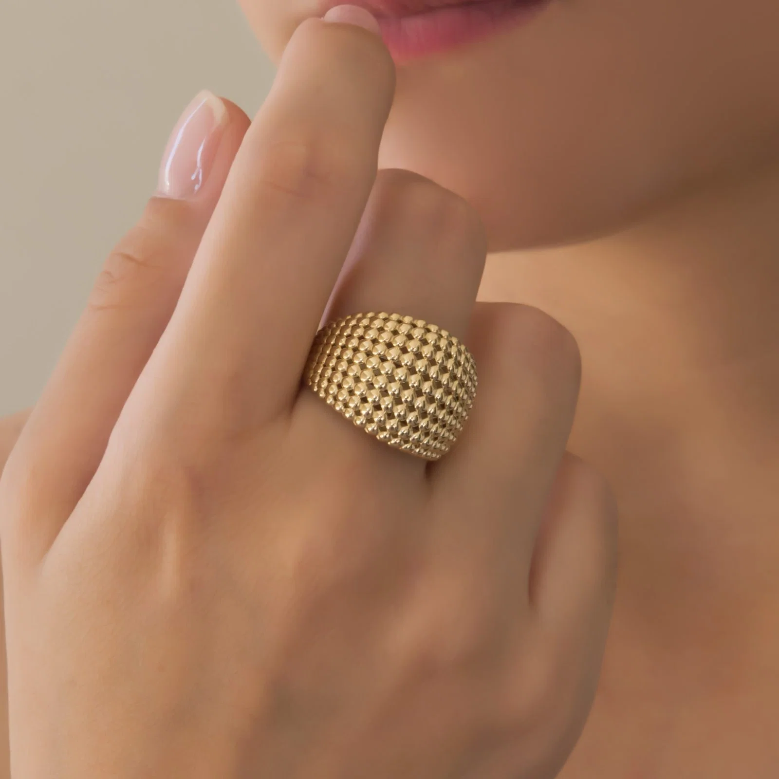Chunky Beaded Ring — additional product image 6 from AntEva Crafts