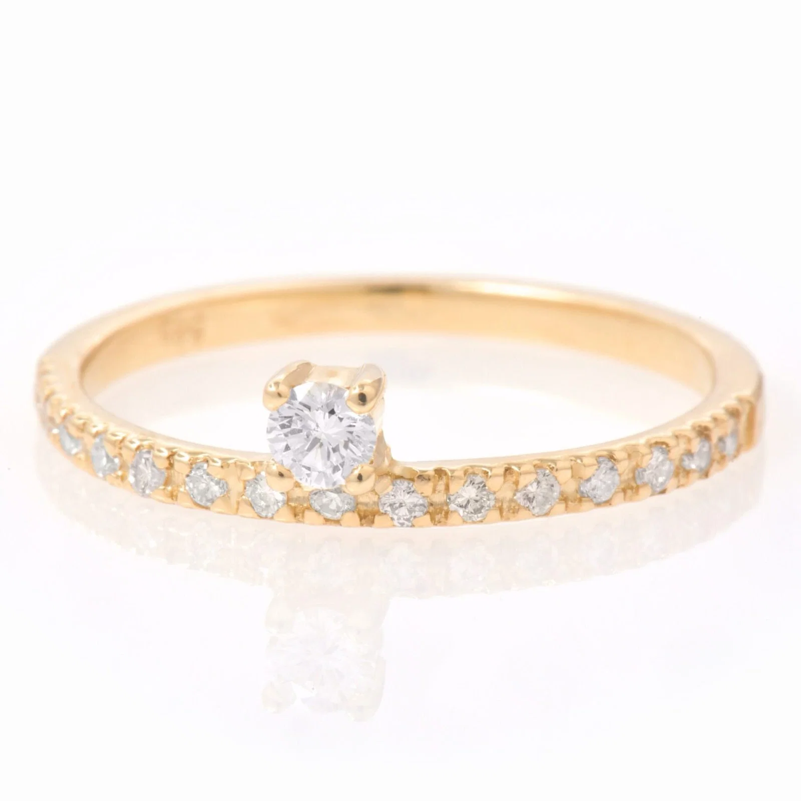 Diamond Solitaire Half Eternity Ring — additional product image 3 from AntEva Crafts