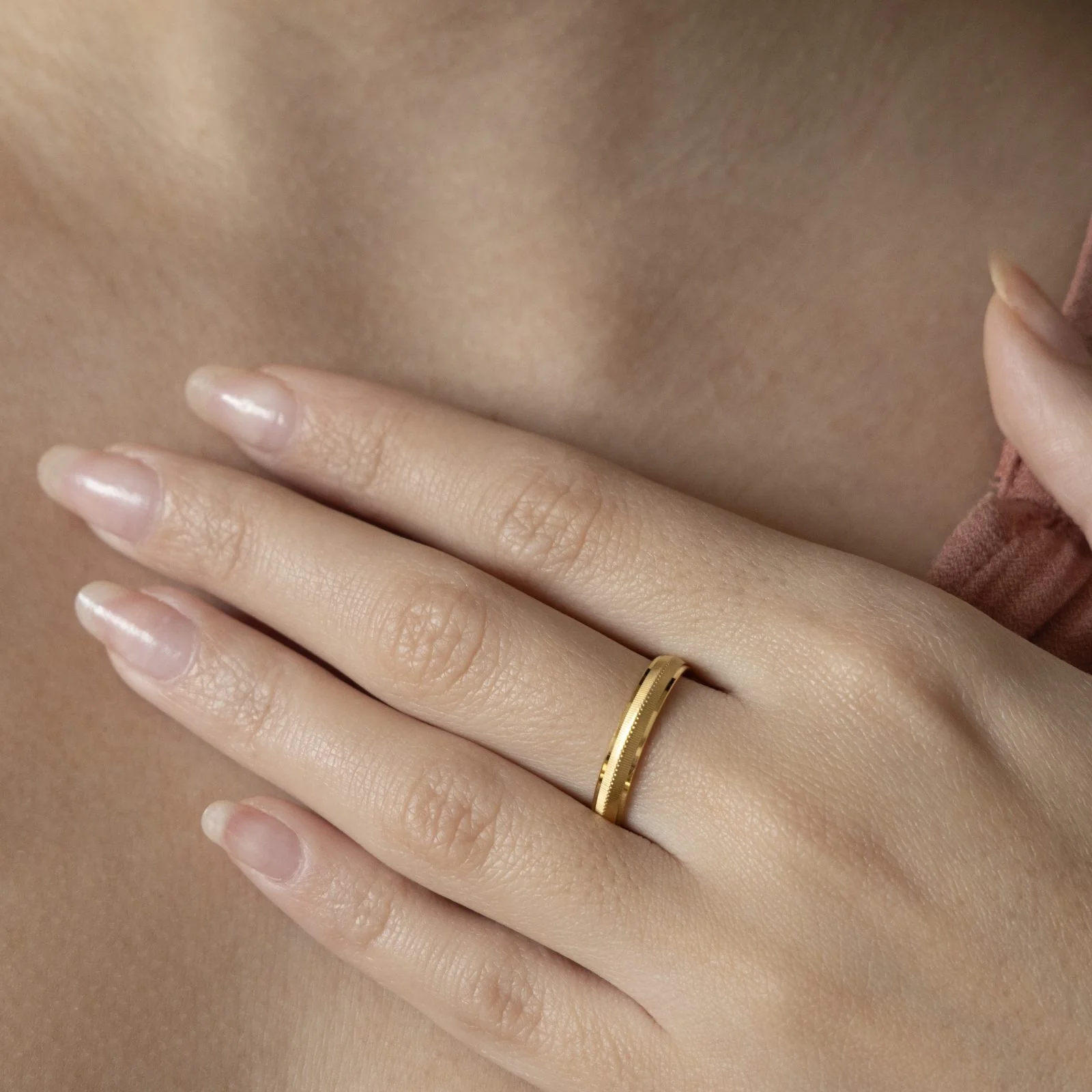 Milgrain Classic Wedding Band — additional product image 3 from AntEva Crafts