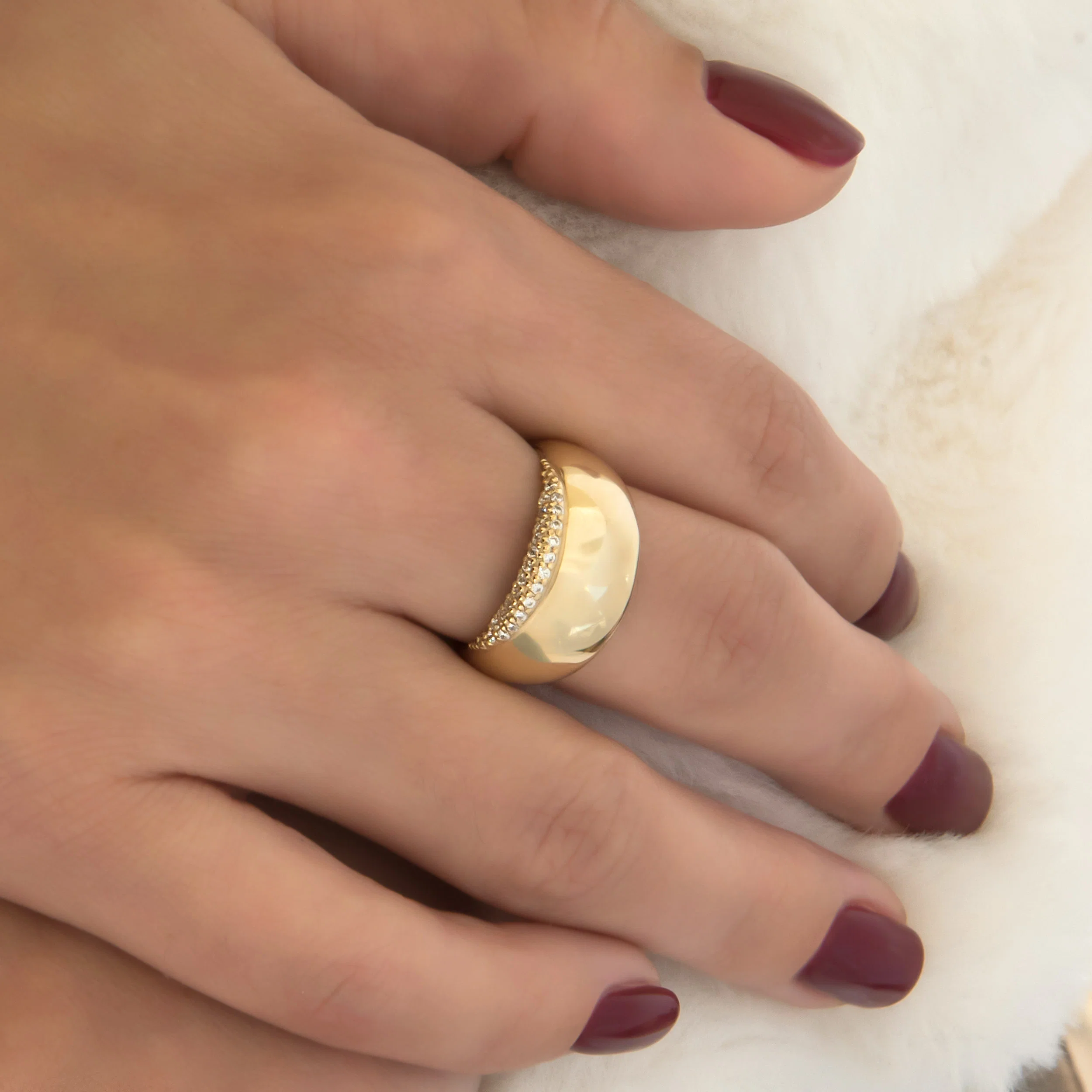 Wide Dome Diamond Ring — additional product image 2 from AntEva Crafts