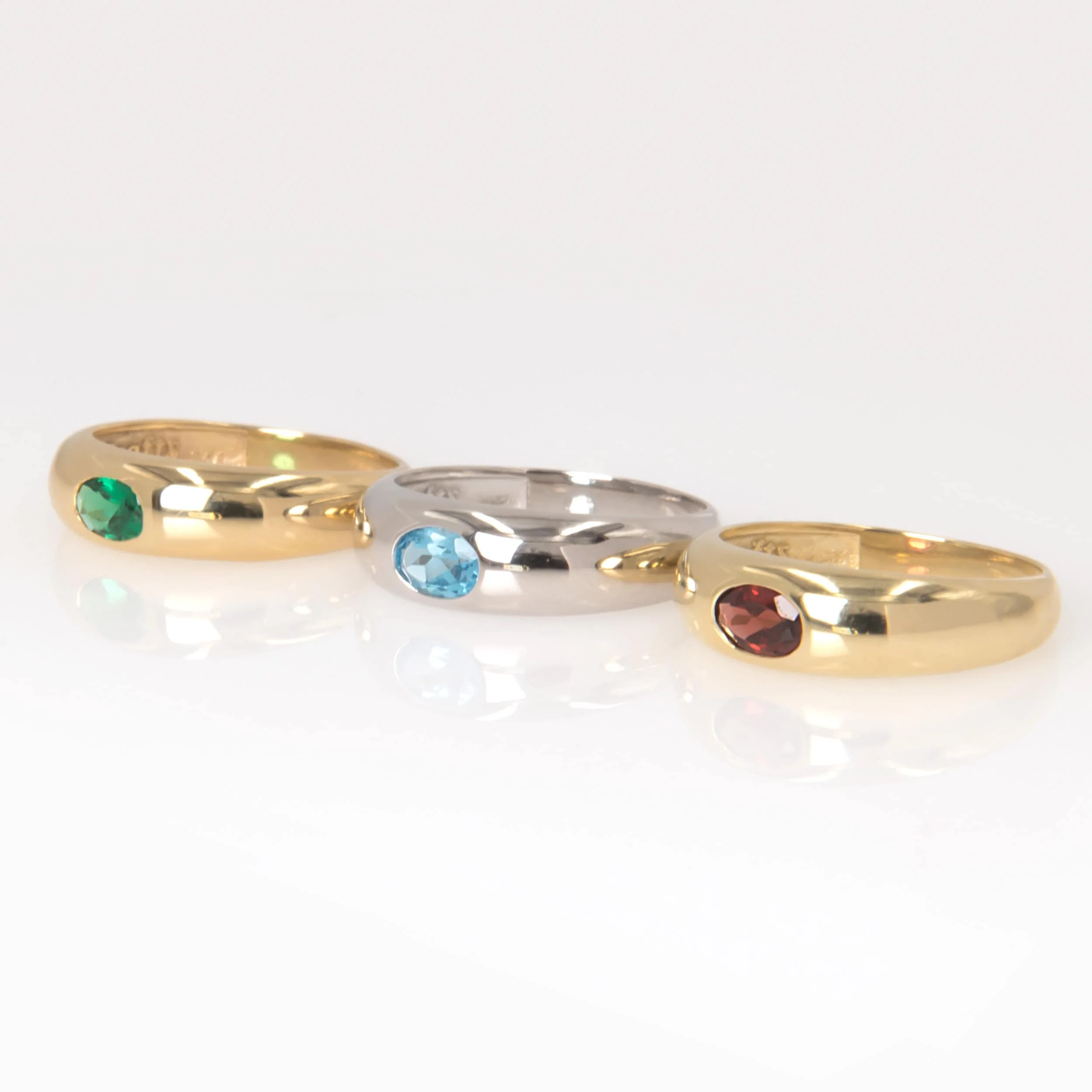 Bezel Dome Ring with Oval Birthstone