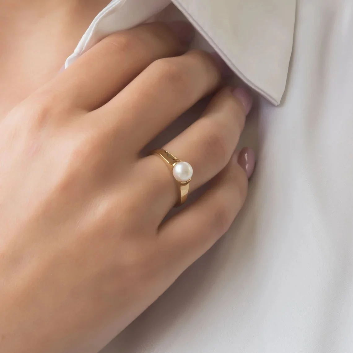 Freshwater Single Pearl Ring — additional product image 6 from AntEva Crafts