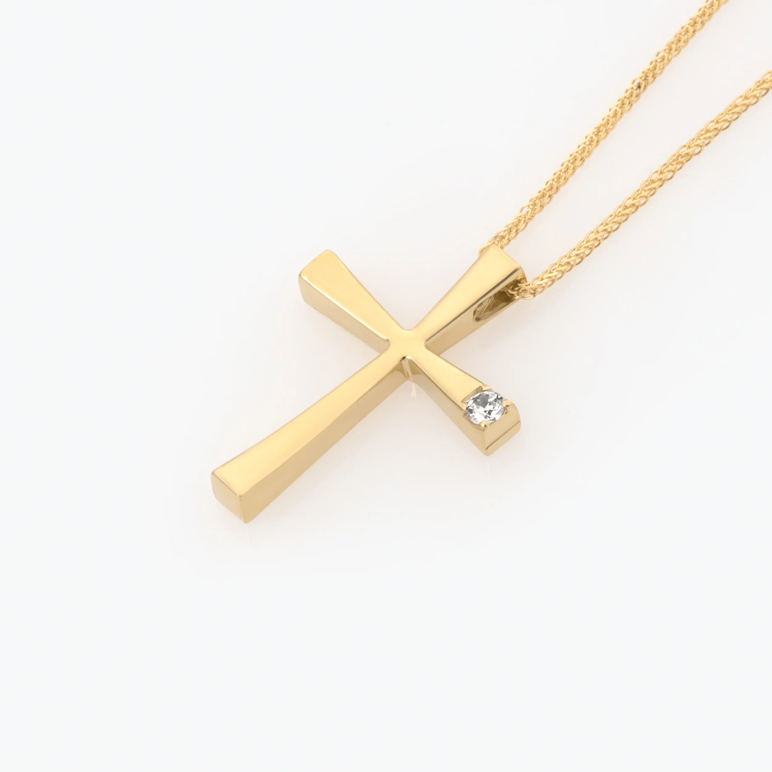 Classic Cross Pendant with Side White CZ — additional product image 3 from AntEva Crafts