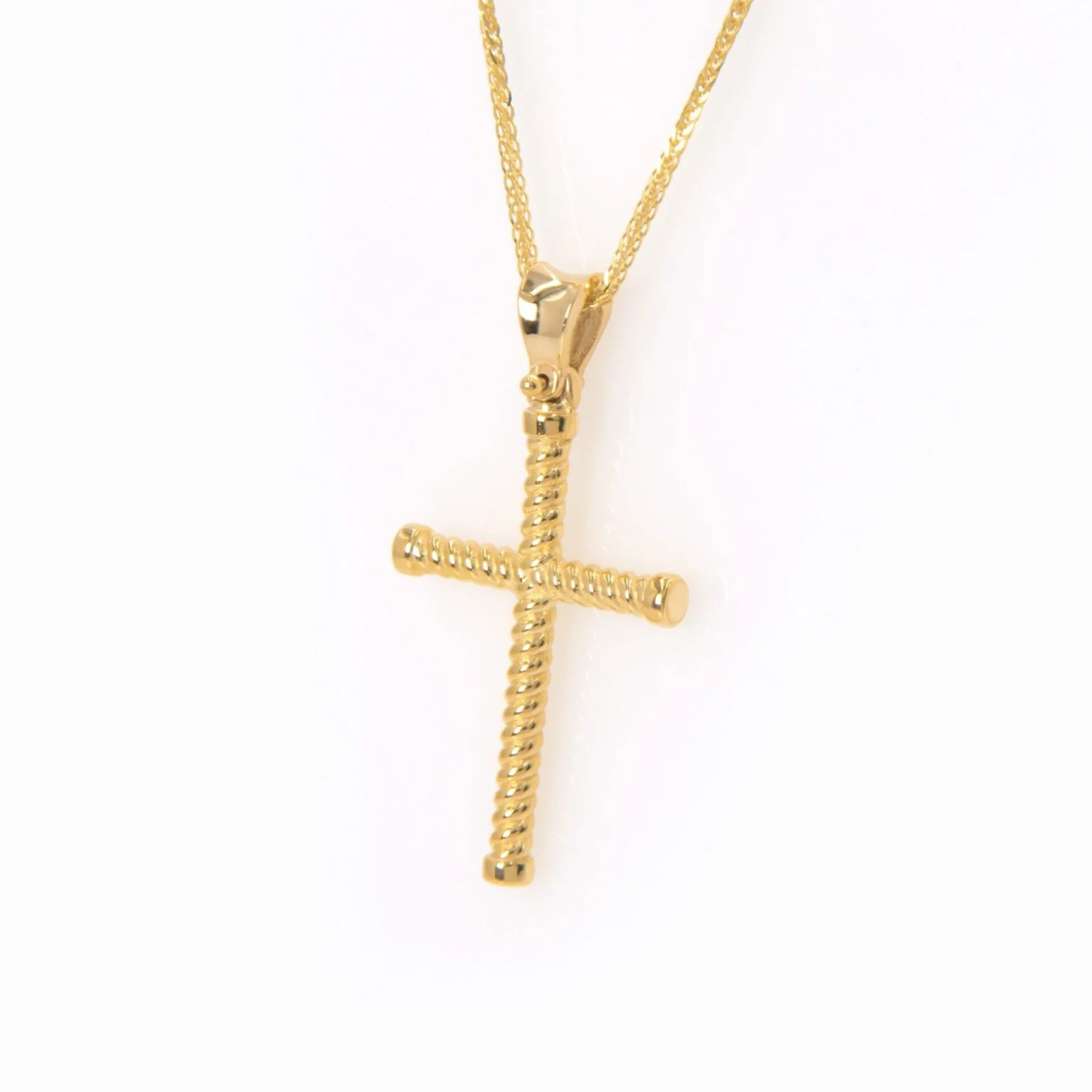 Ribbed Cross Gold Pendant — additional product image 2 from AntEva Crafts