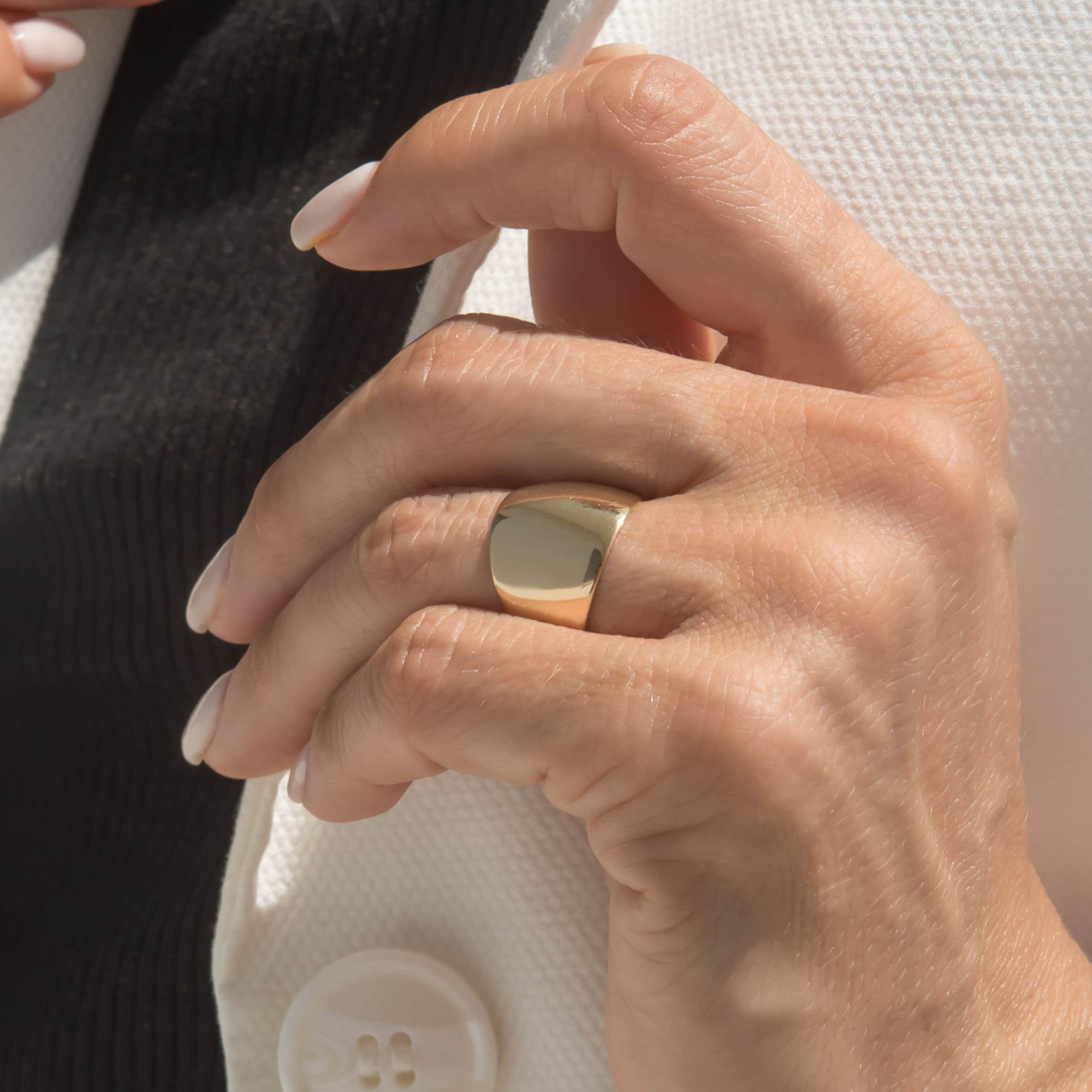 Wide Dome 14k Gold Vermeil Ring — additional product image 7 from AntEva Crafts
