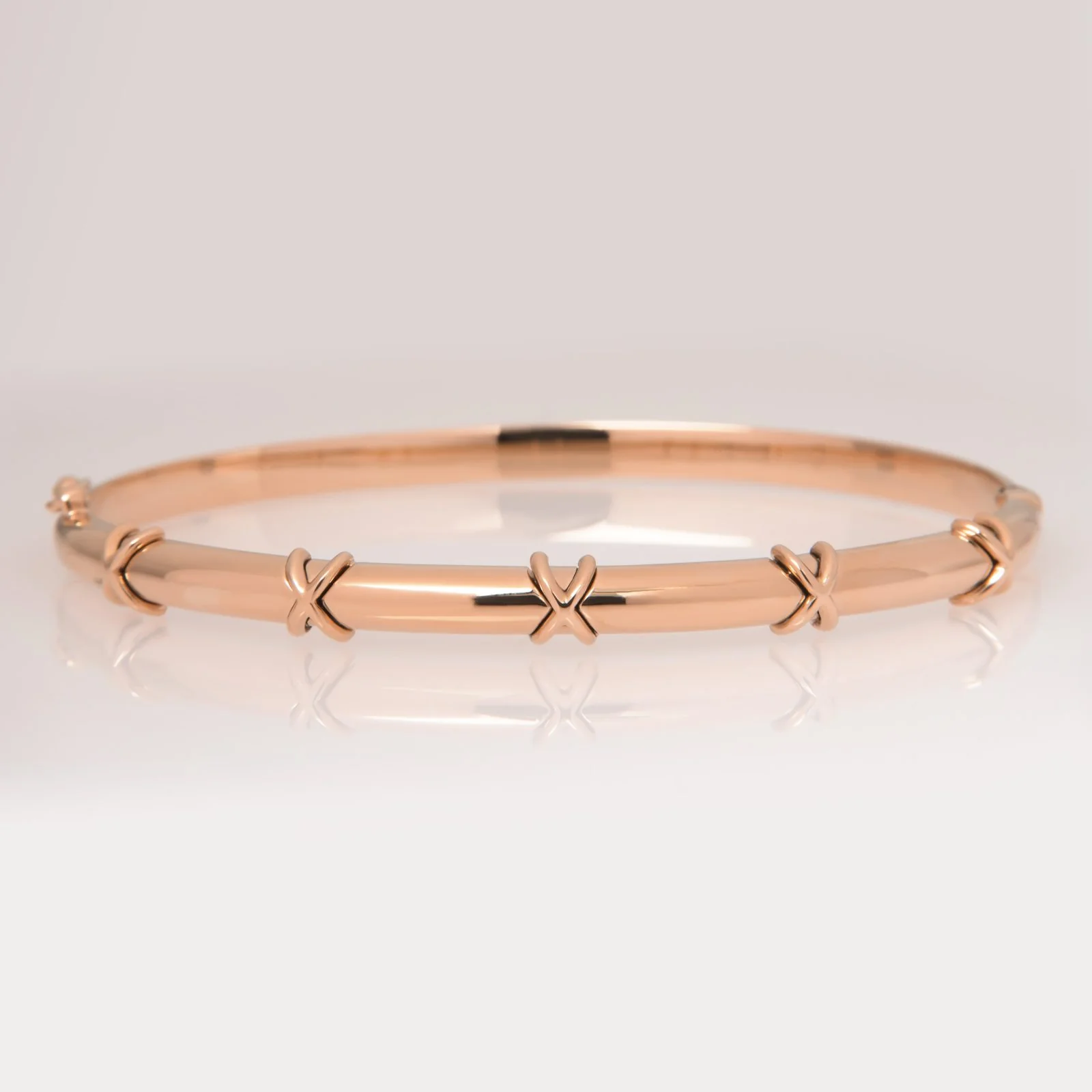 Oval Hinged Classic Bracelet with Small X Design — additional product image 7 from AntEva Crafts
