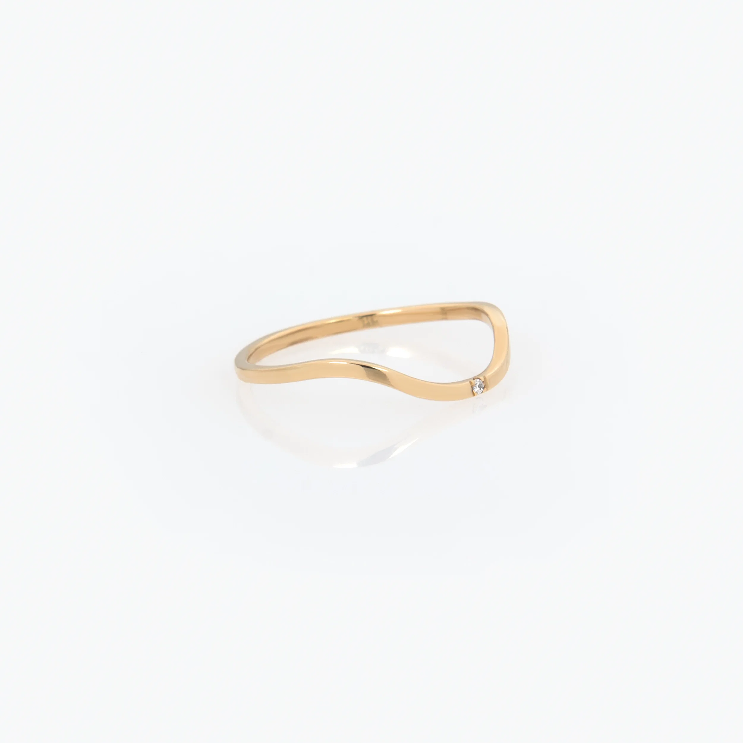 Dainty Wave Stackable Diamond Ring — additional product image 3 from AntEva Crafts