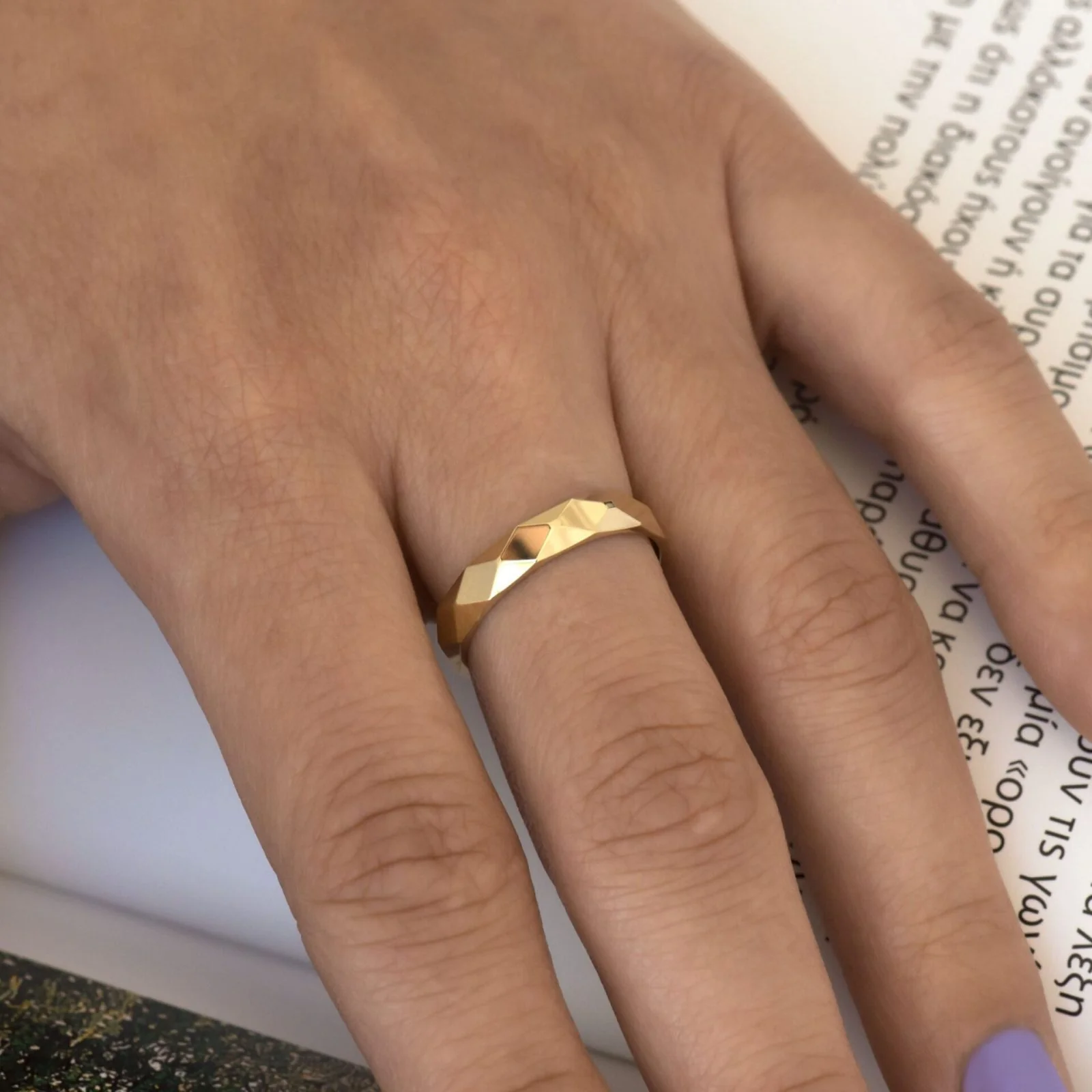 Diamond Cut Band 3.8mm — additional product image 4 from AntEva Crafts