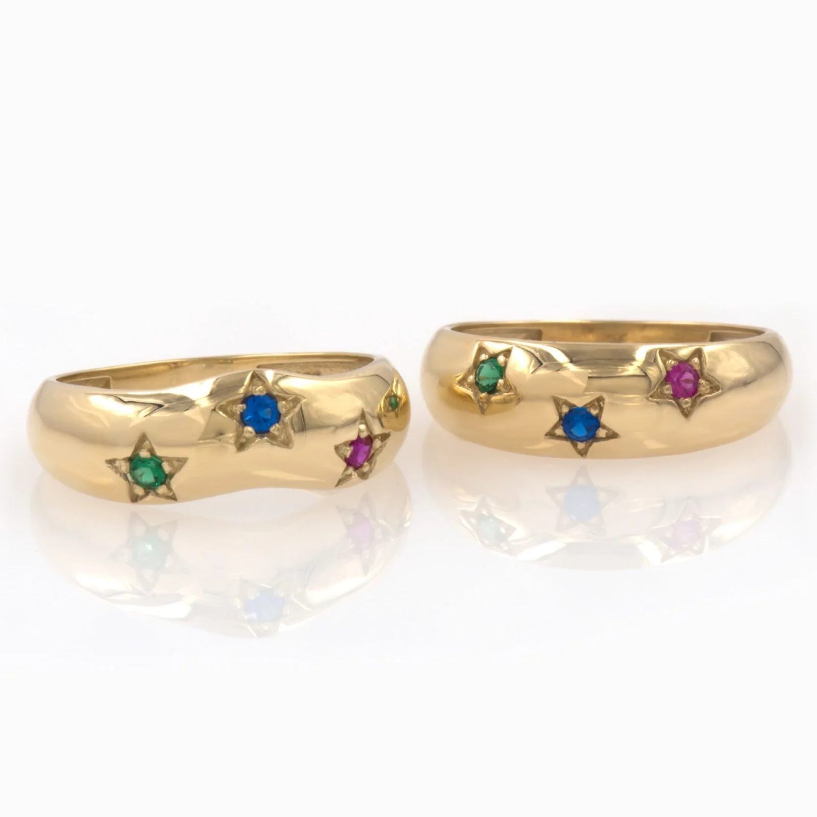 North Star Birthstone Ring with 3 Gems — additional product image 8 from AntEva Crafts