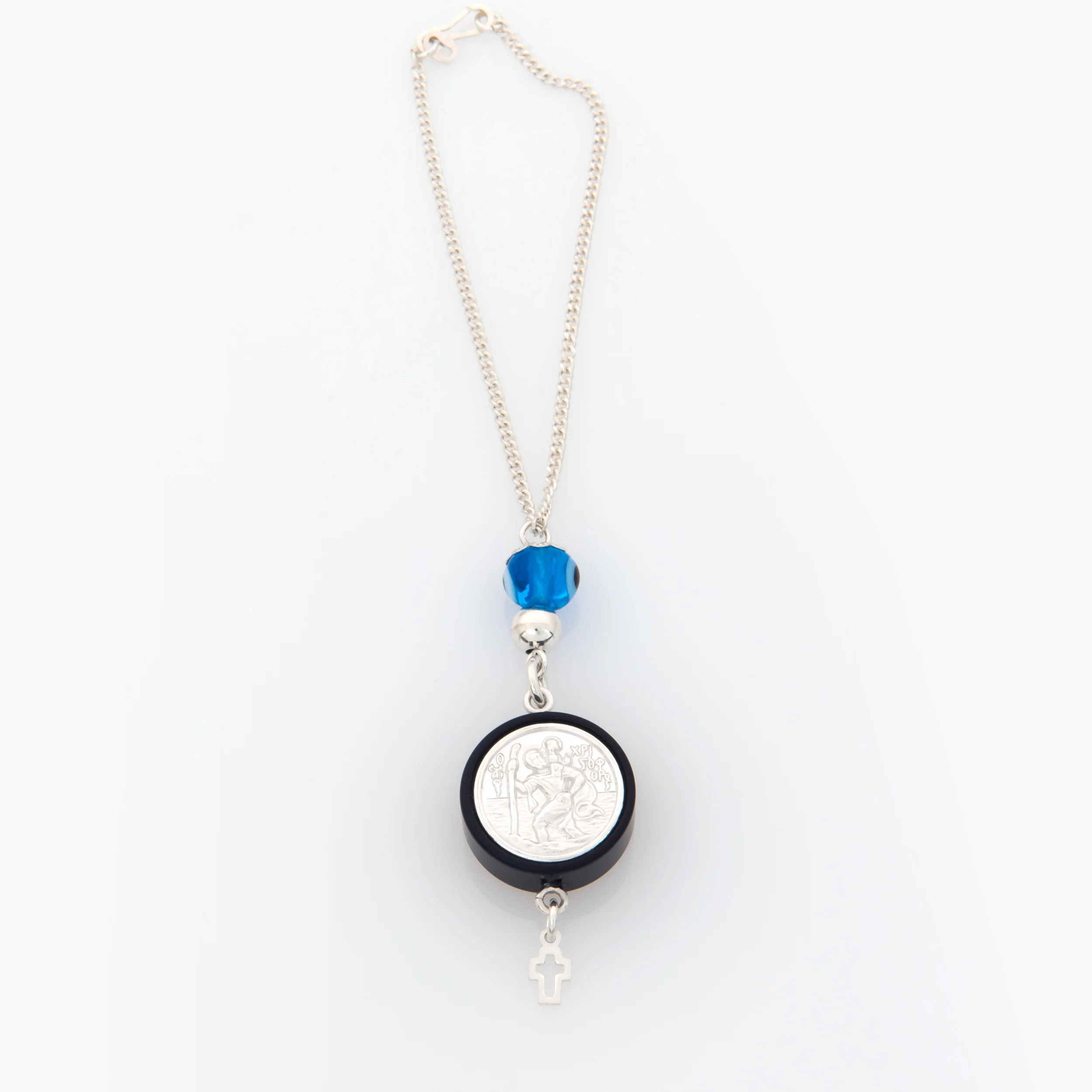 Black Saint Christopher Car Mirror Charm — additional product image 2 from AntEva Crafts