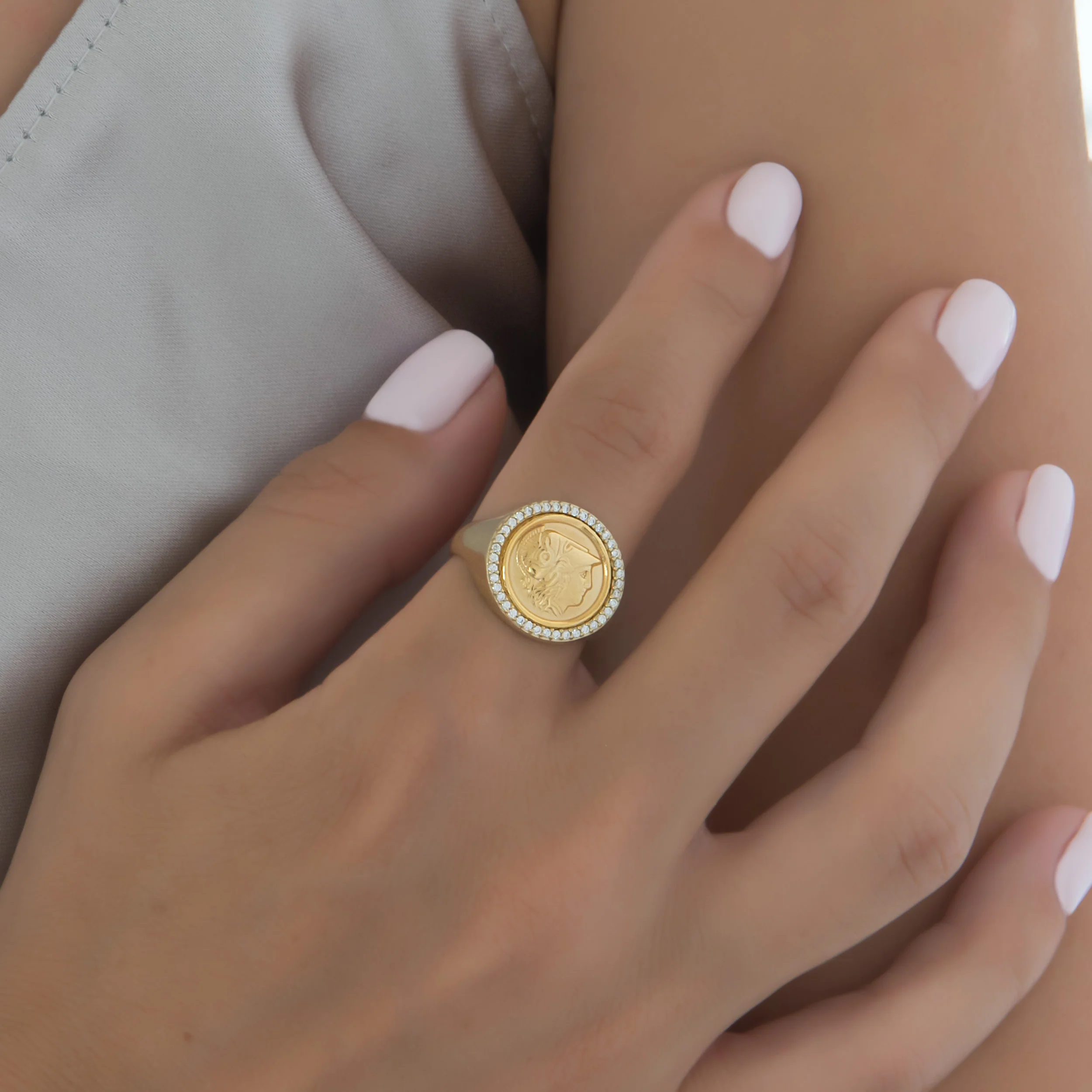 Goddess Athena Halo Gold Ring — additional product image 4 from AntEva Crafts