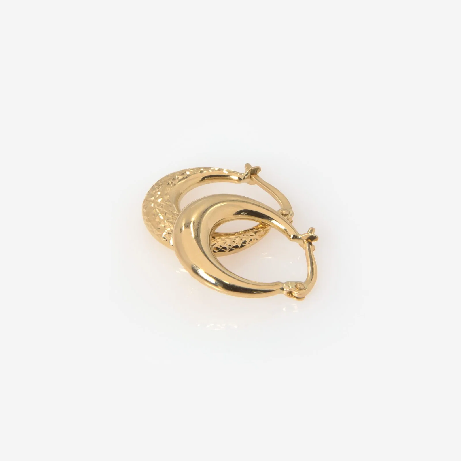 Gold Hinged Huggie Hoops — additional product image 3 from AntEva Crafts