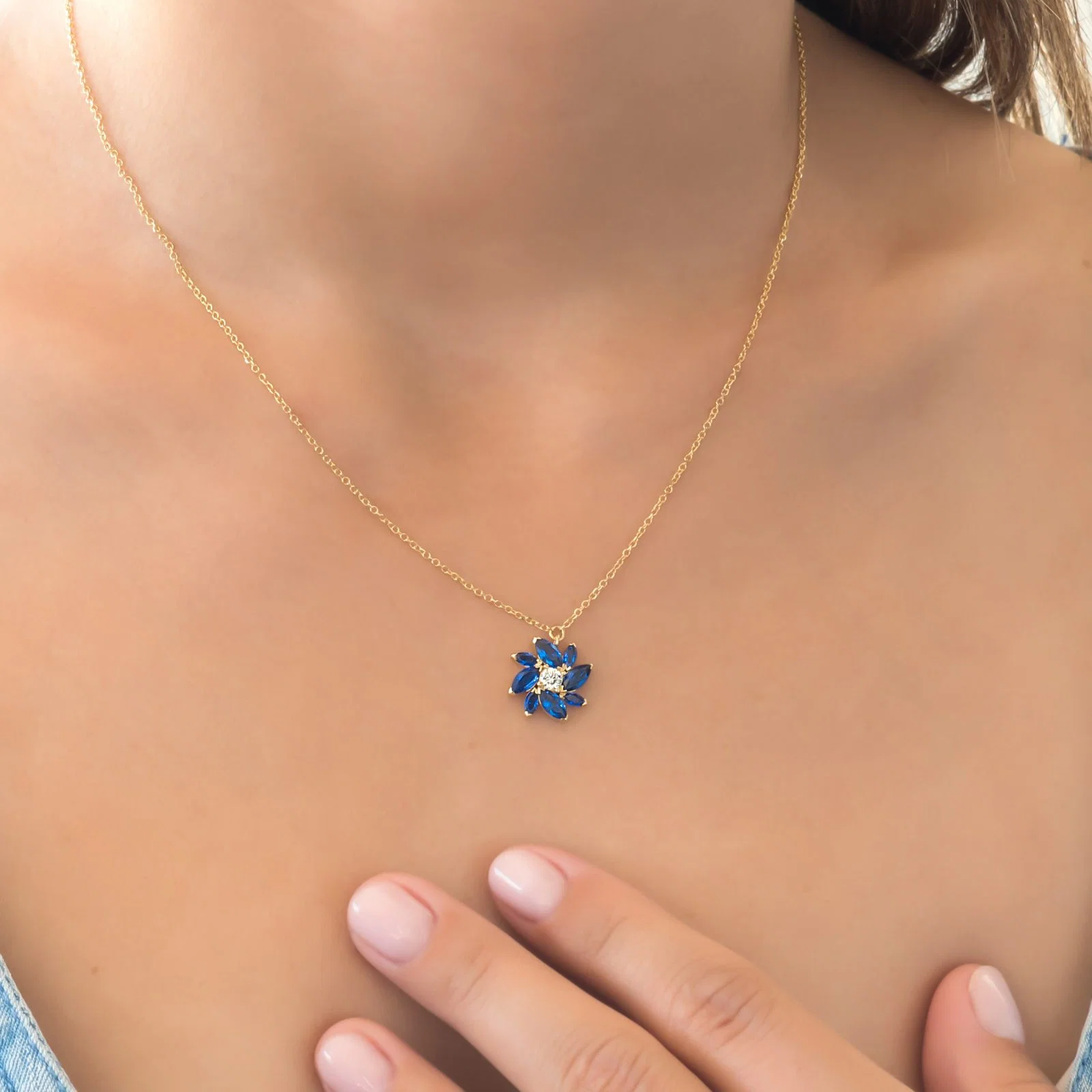 Flower Gemstone Necklace — additional product image 2 from AntEva Crafts