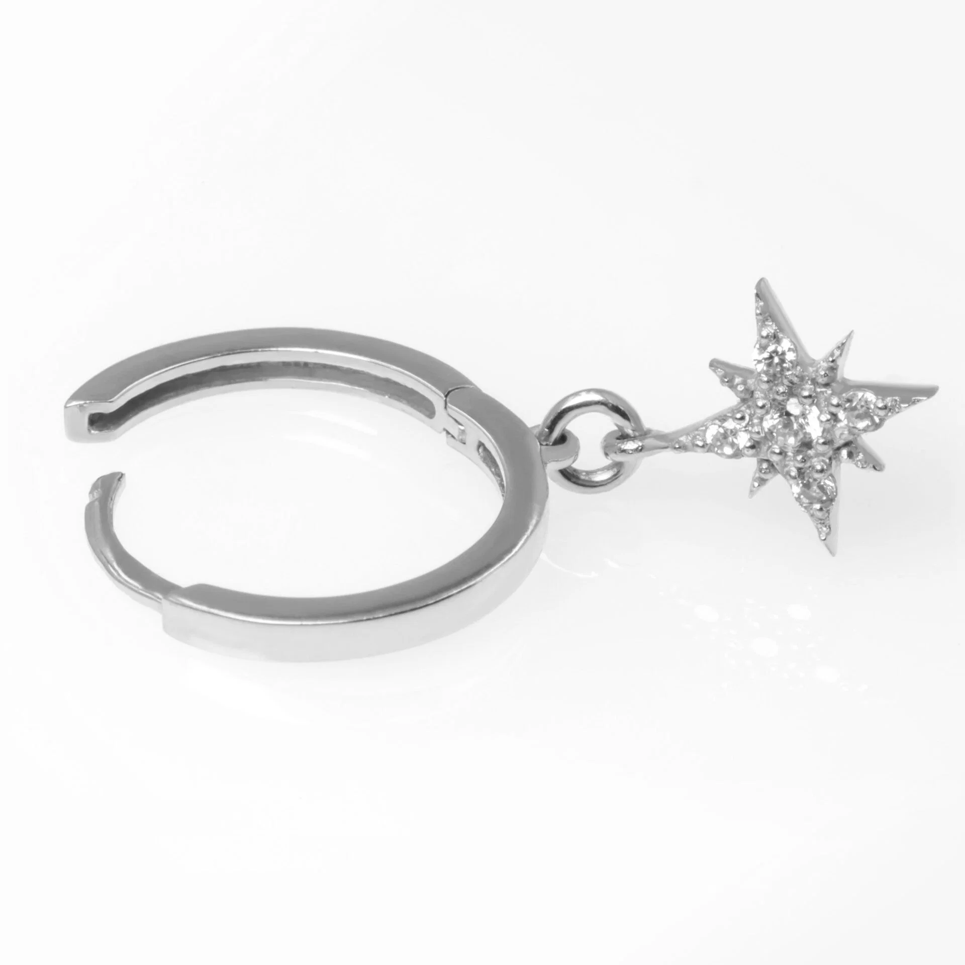 North Star Dangle Hoop Earrings — additional product image 6 from AntEva Crafts