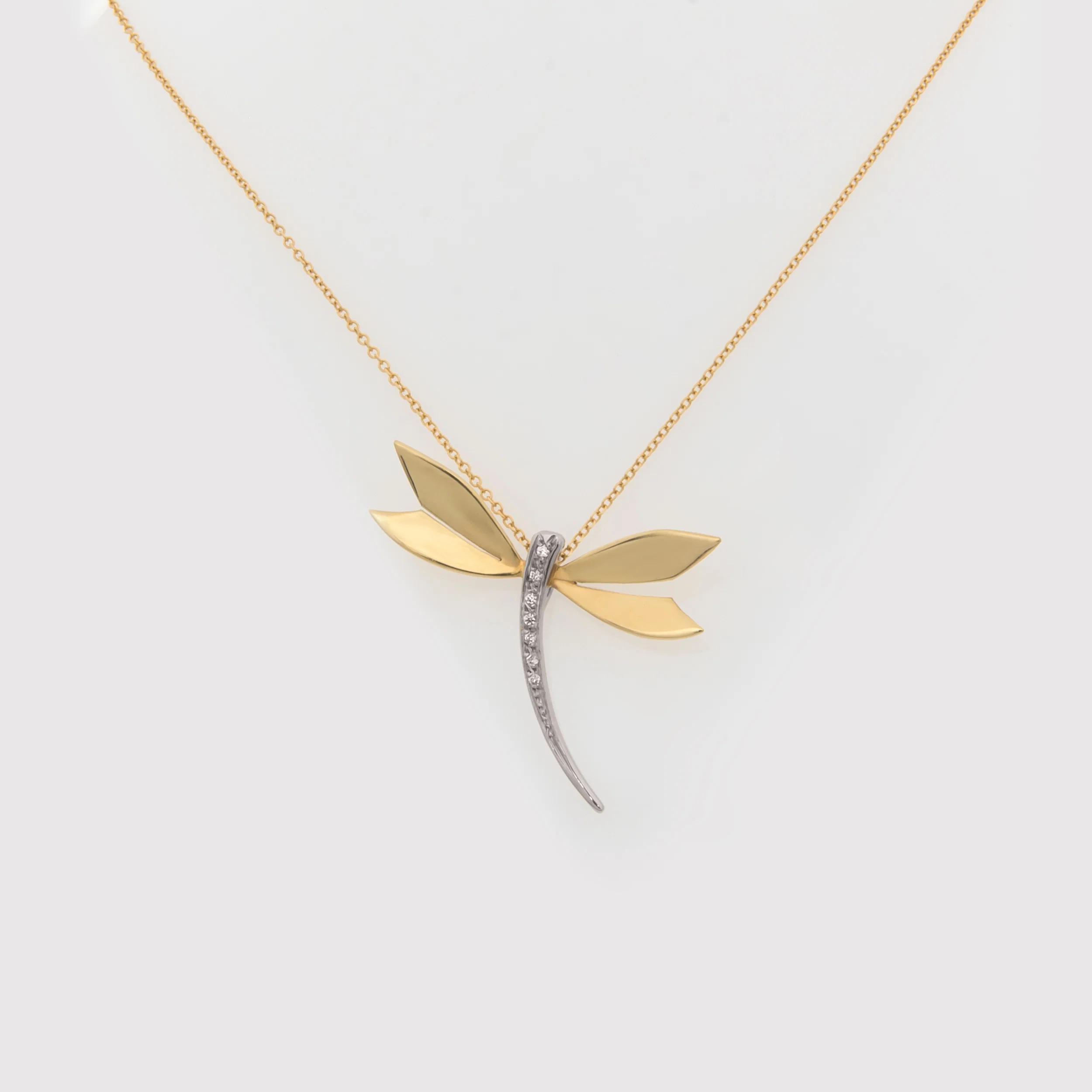 Two-Tone Dragonfly Necklace with CZ Stones — additional product image 4 from AntEva Crafts