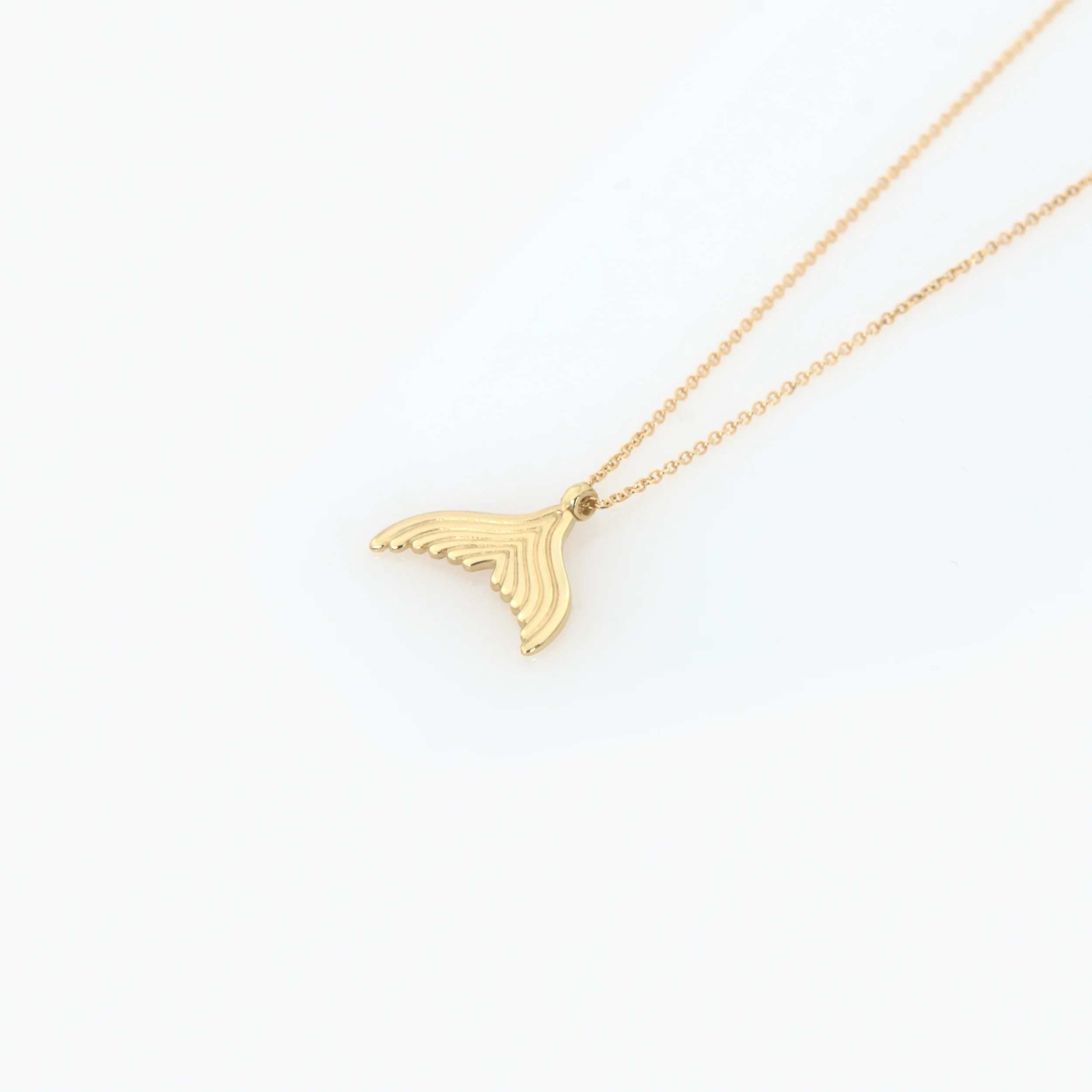Gold Whale Tail Necklace — additional product image 4 from AntEva Crafts
