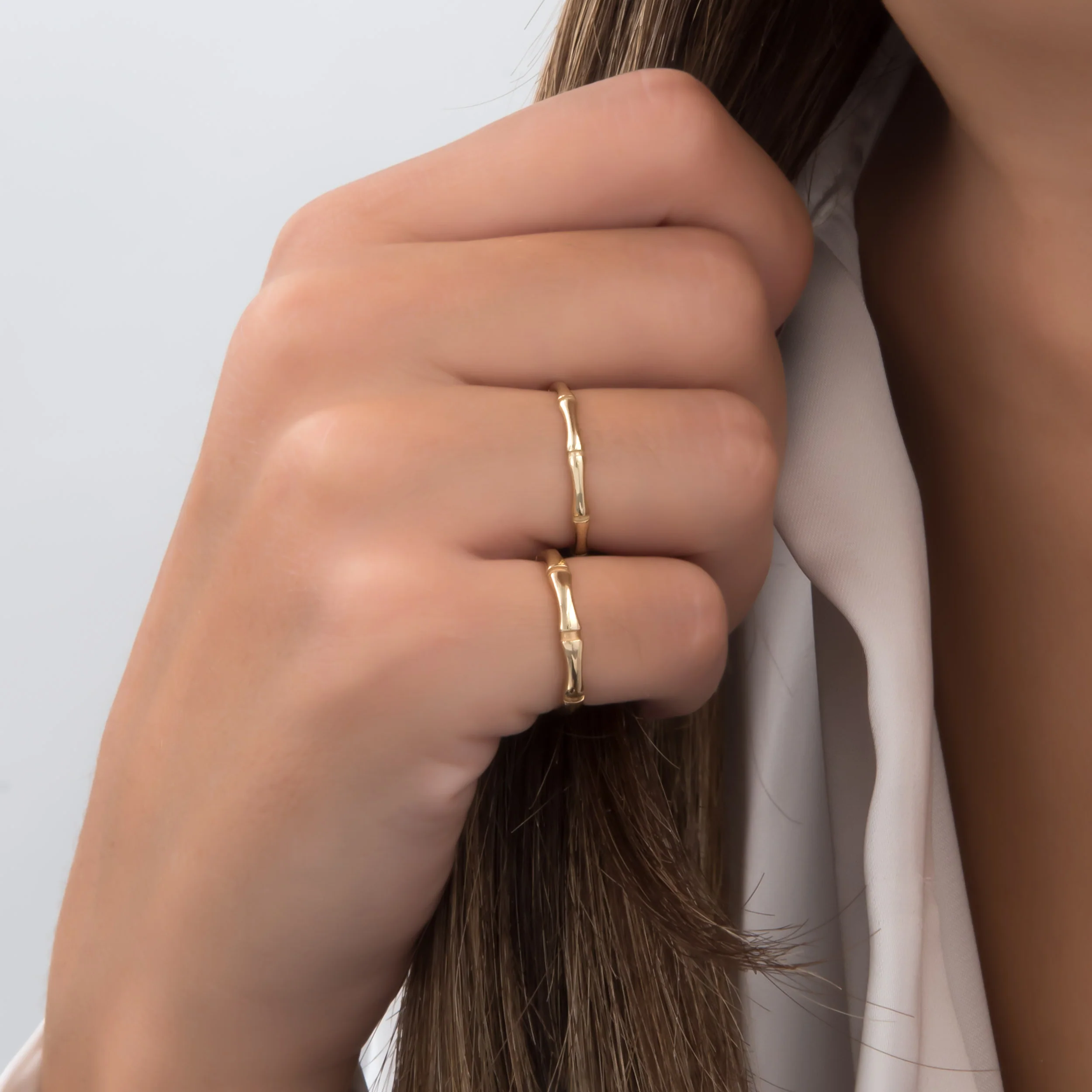 Gold Bamboo Ring — additional product image 2 from AntEva Crafts