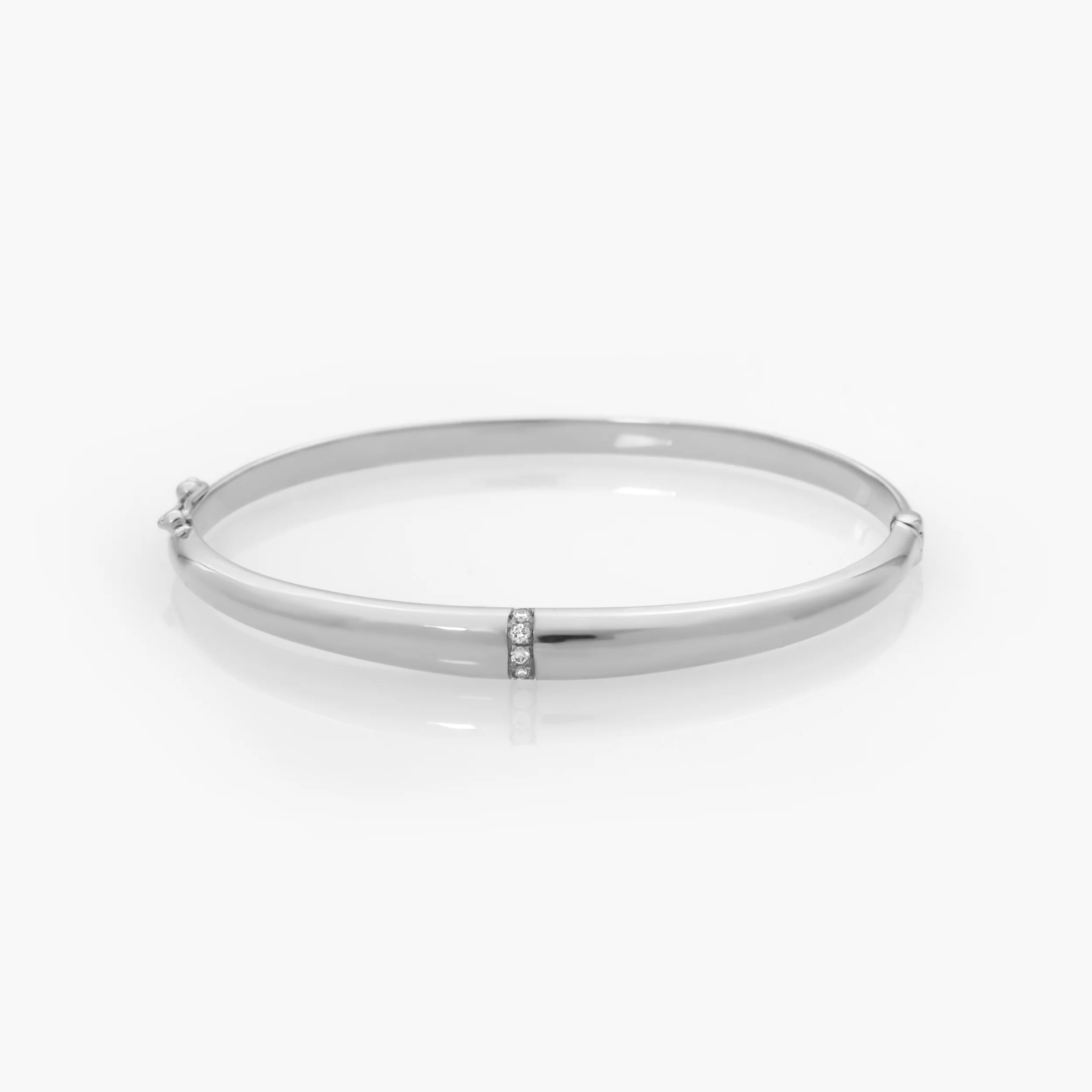 Oval Bangle with 5 Diamonds — additional product image 5 from AntEva Crafts