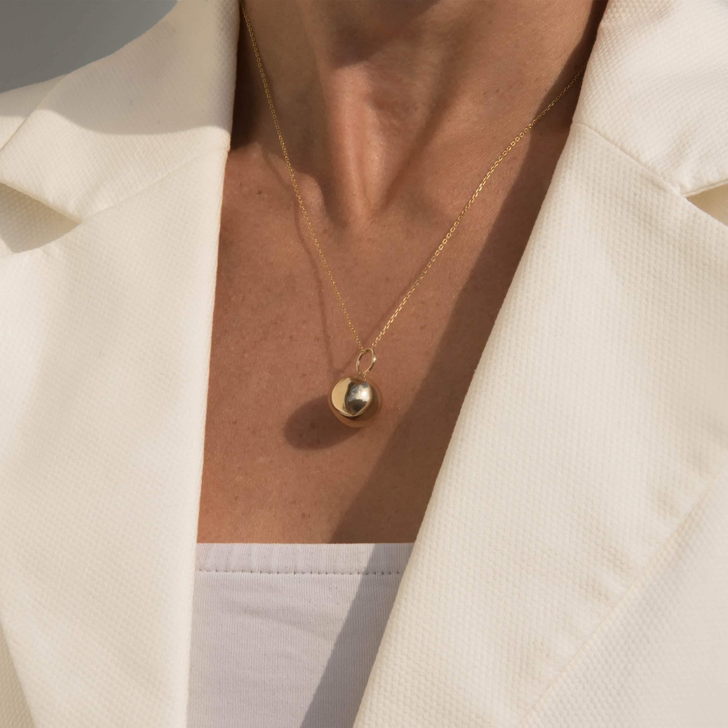 Real Gold 14k Ball Necklace 3 sizes — additional product image 2 from AntEva Crafts