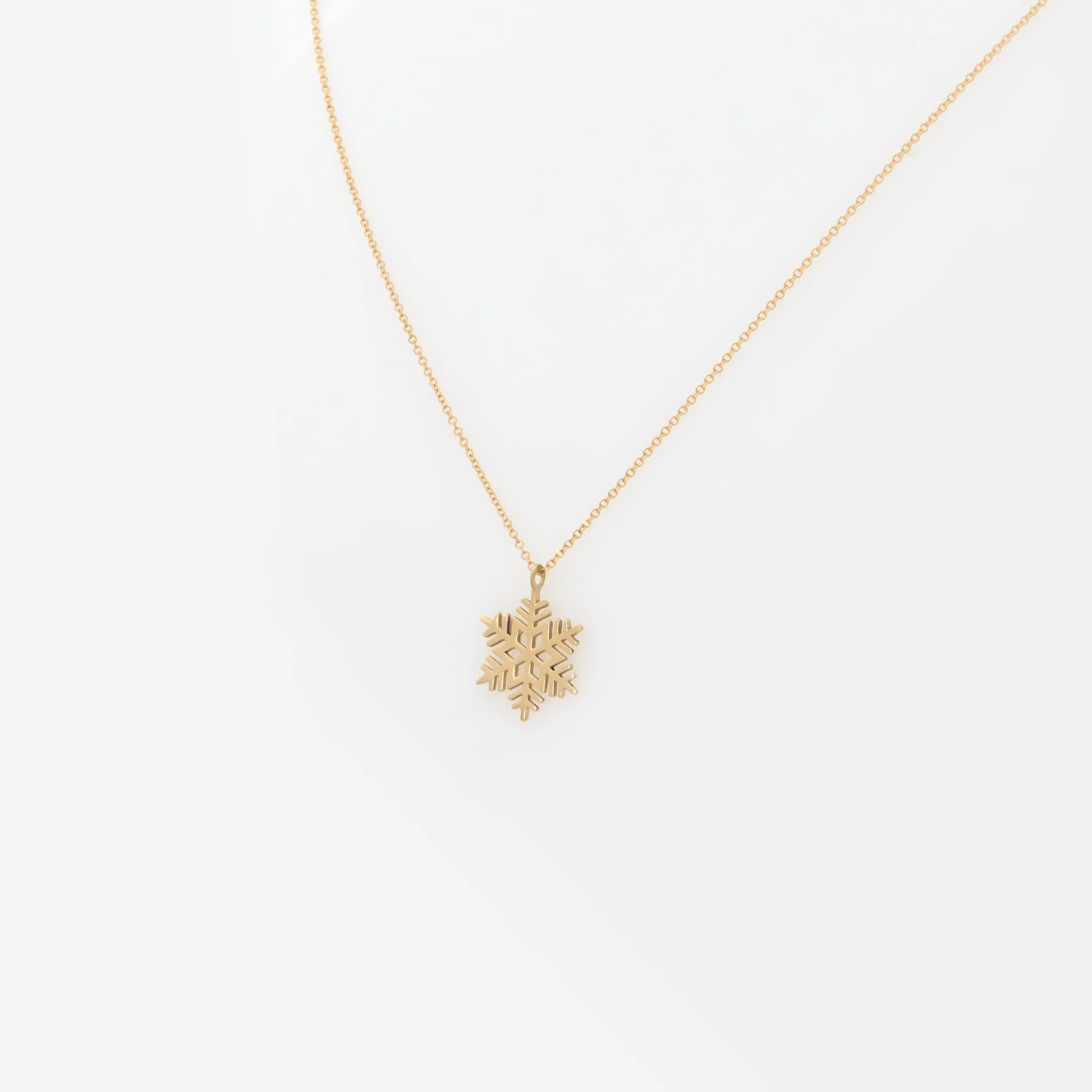 Snowflake 14k Gold Vermeil Necklace — additional product image 4 from AntEva Crafts