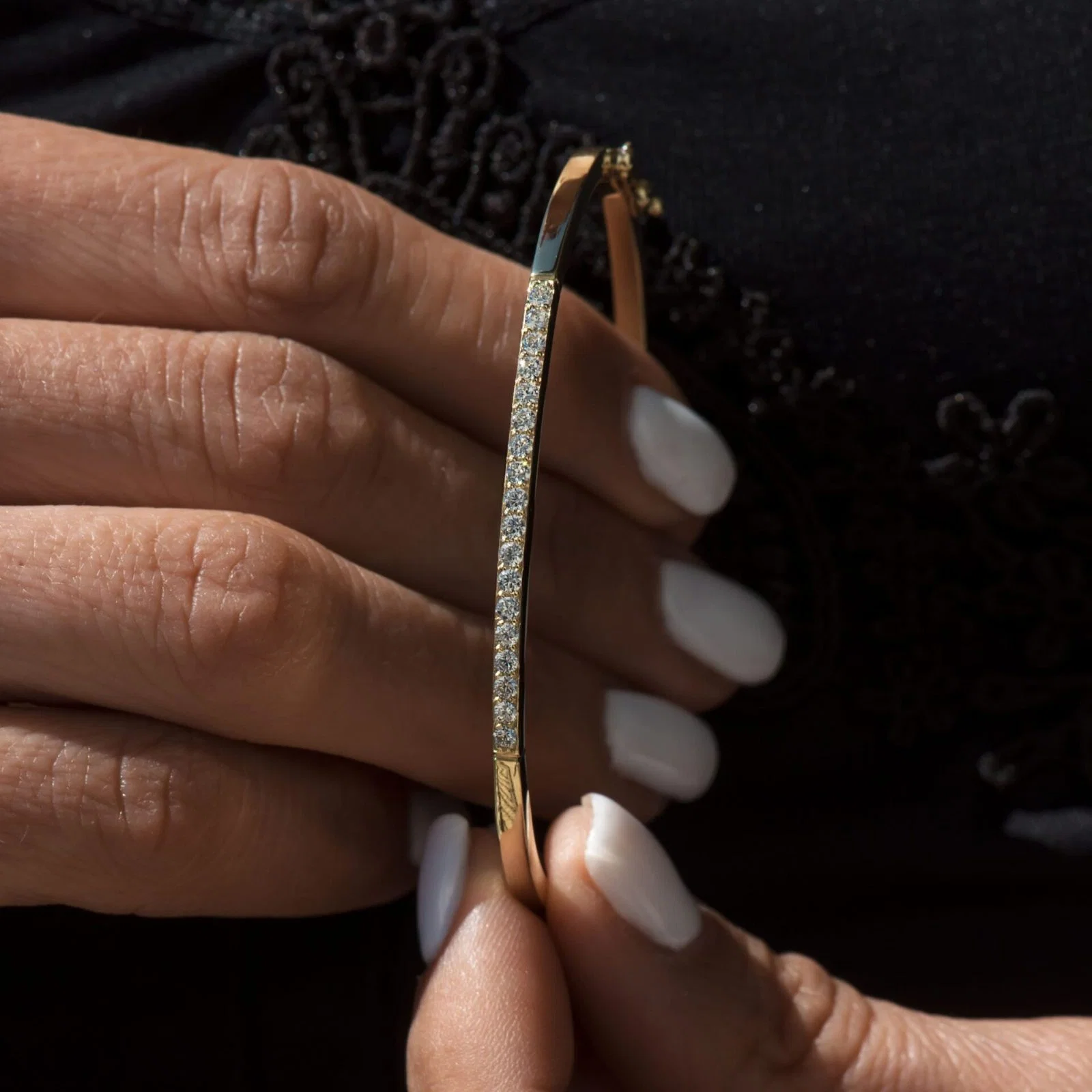 Diamond Oval Bangle — additional product image 2 from AntEva Crafts